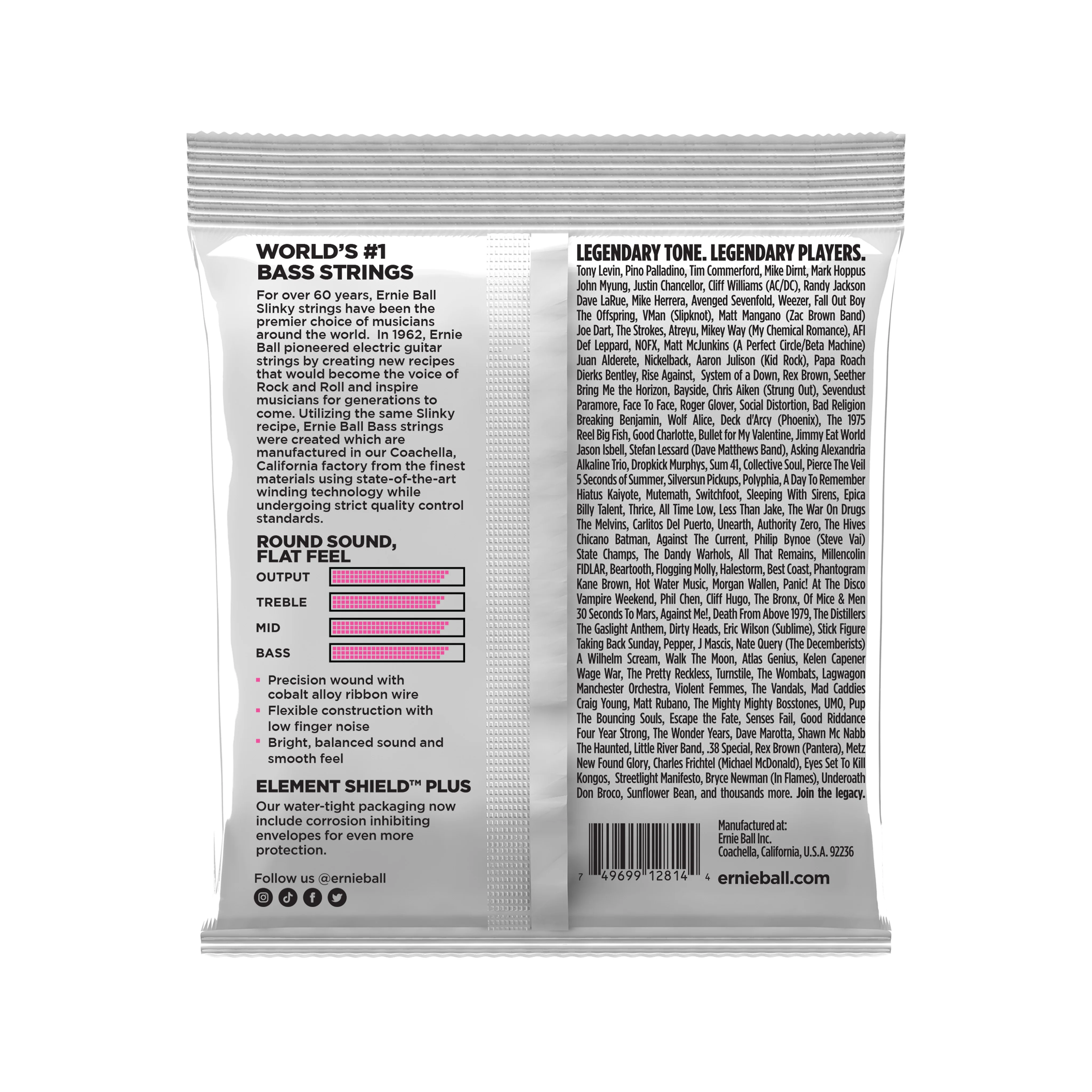 Ernie Ball Super Slinky Flatwound Electric Bass Strings, 45-100 - Image 2