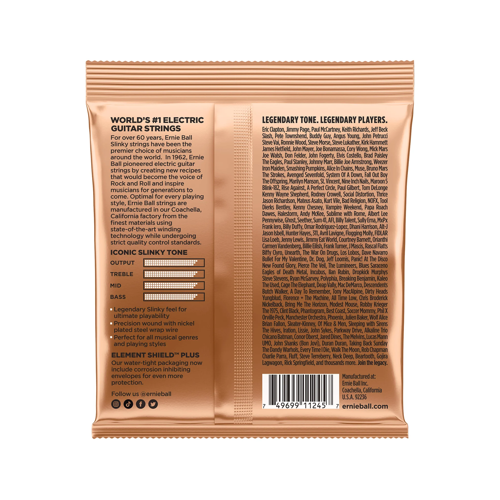 Ernie Ball Turbo Slinky Nickel Wound Electric Guitar Strings, 9.5-46, 3-Pack - Image 2
