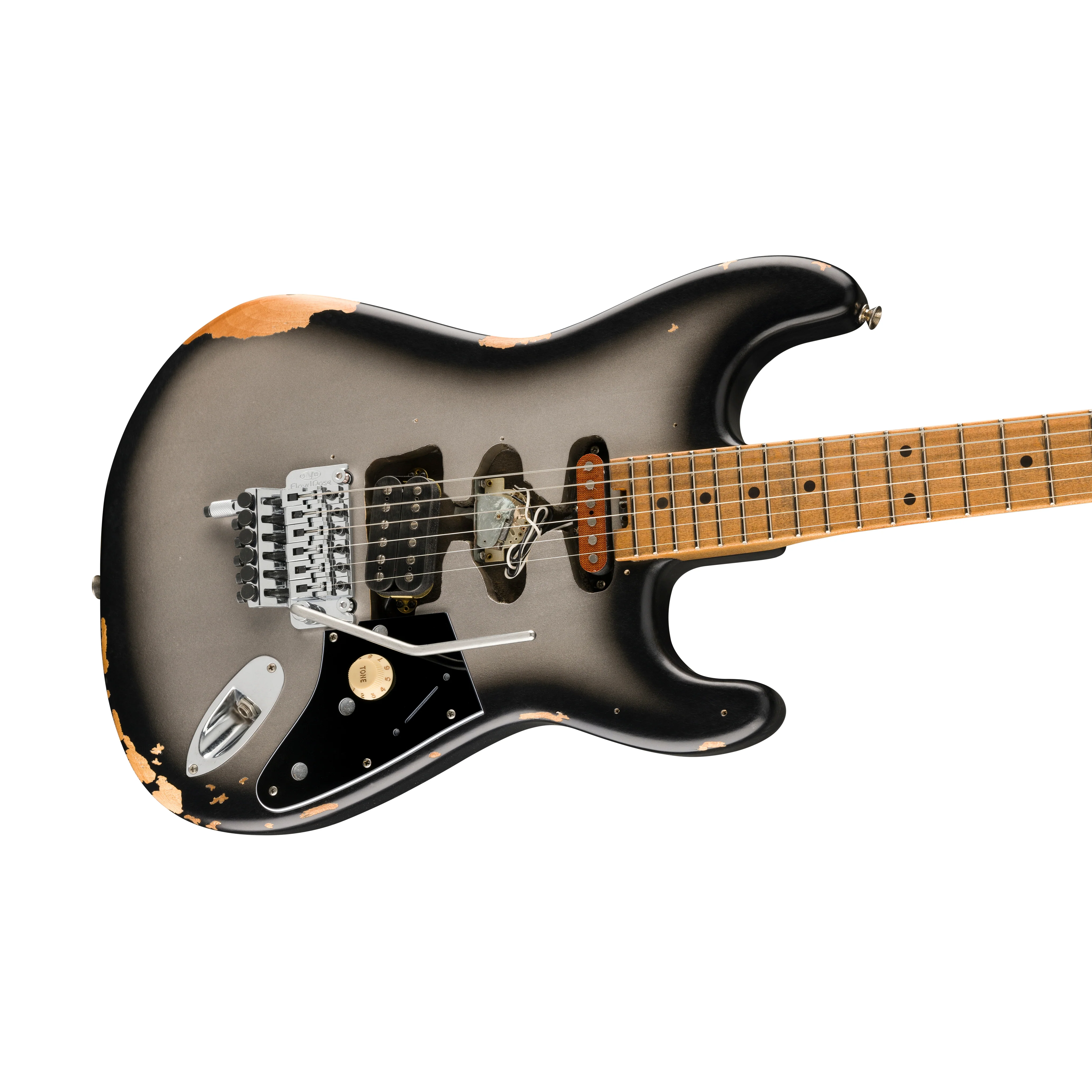 EVH Limited Edition Frankenstein Series Relic Electric Guitar, Silverburst - Image 3
