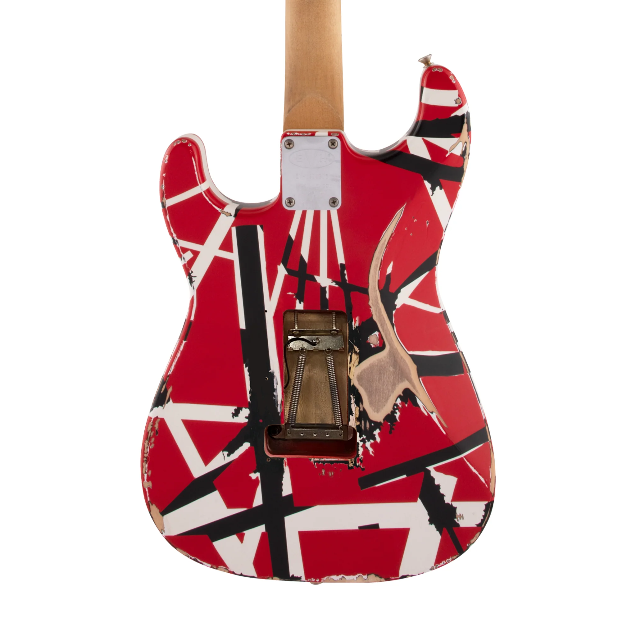 EVH Striped Series Frankie, Maple FB, Red w/ Black & White Stripes - Image 4