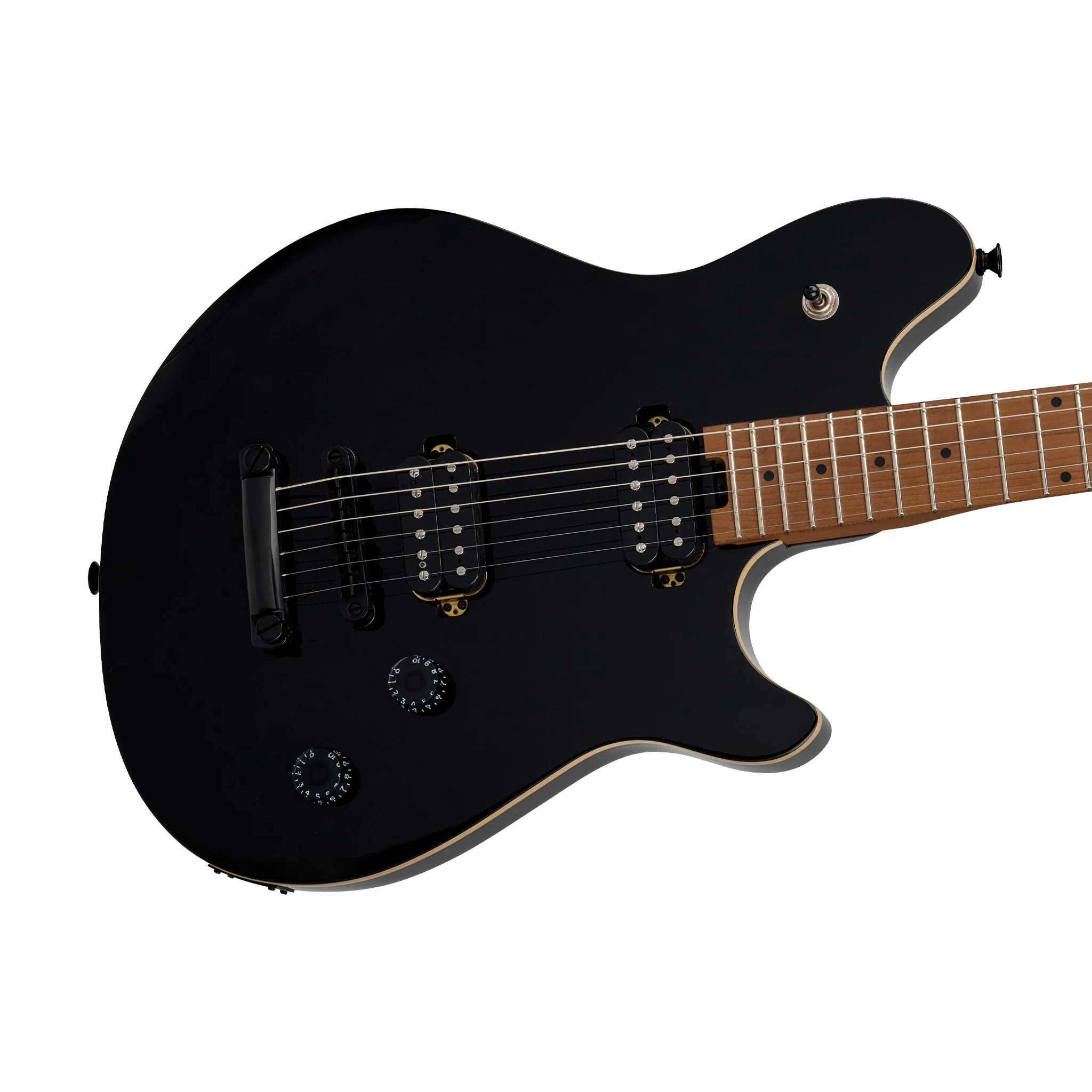 EVH Wolfgang Standard TOM Electric Guitar, Baked Maple FB, Gloss Black - Image 5