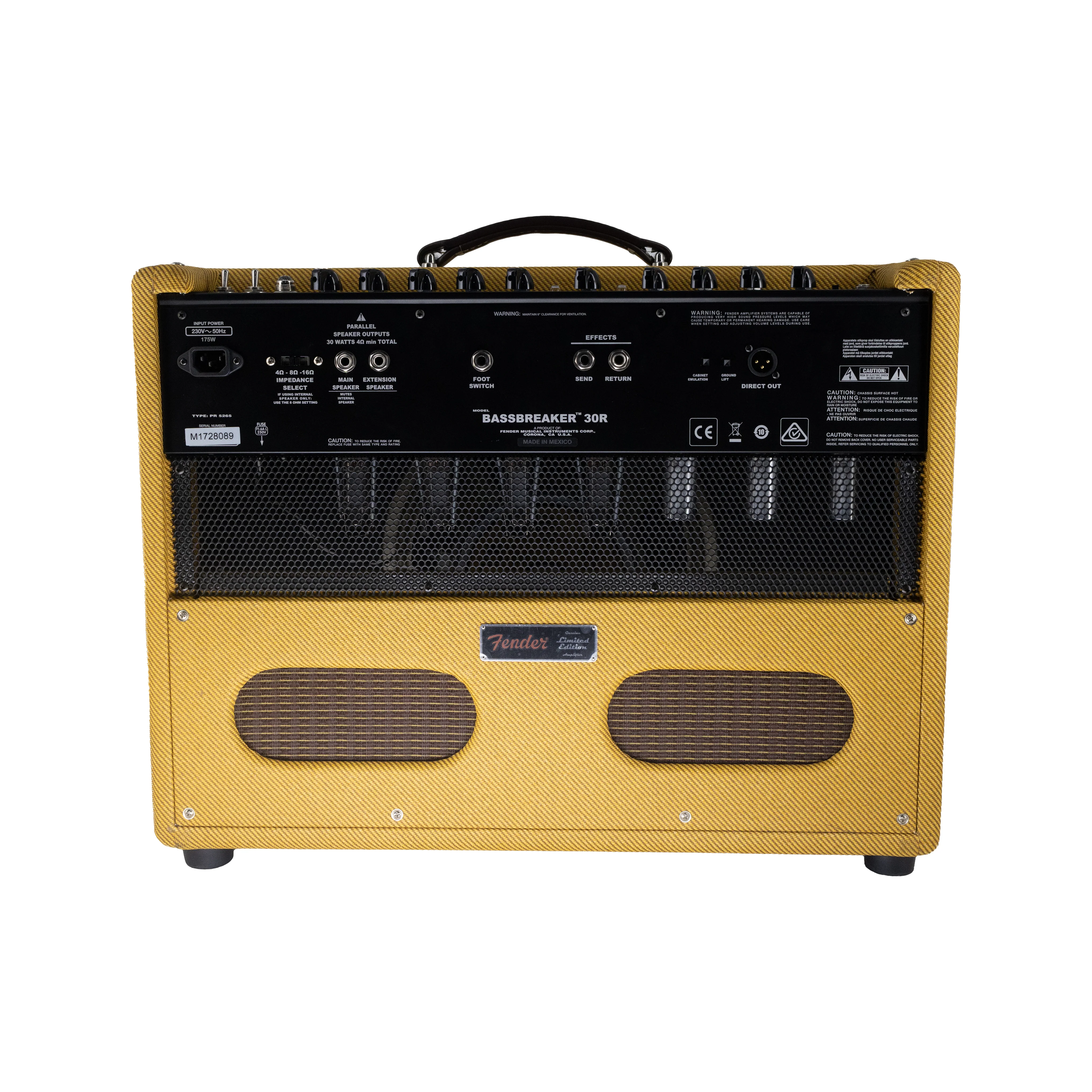 Fender 2020 Limited Edition Bassbreaker 30R Tube Combo Amplifier, Lacquered Tweed, 230V UK - Image 4