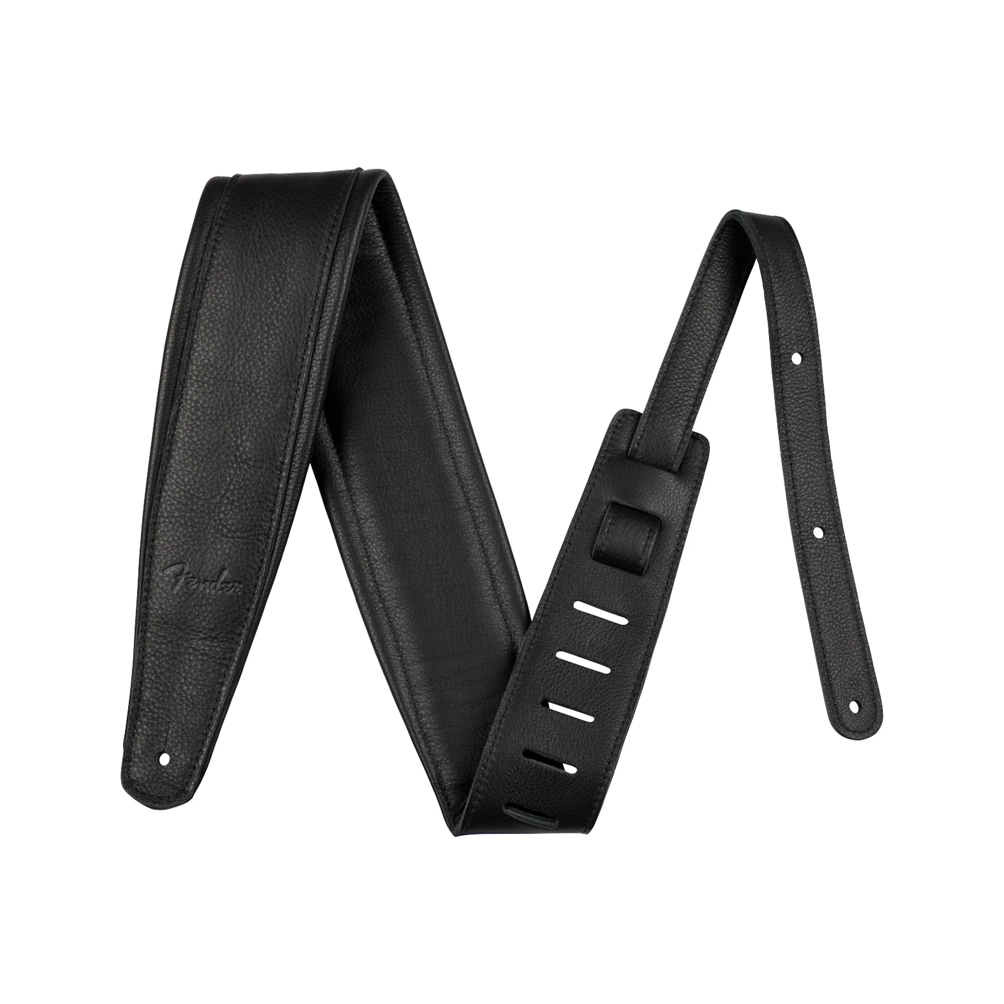 Fender 3.5Inch Premium Leather Guitar Strap, Black