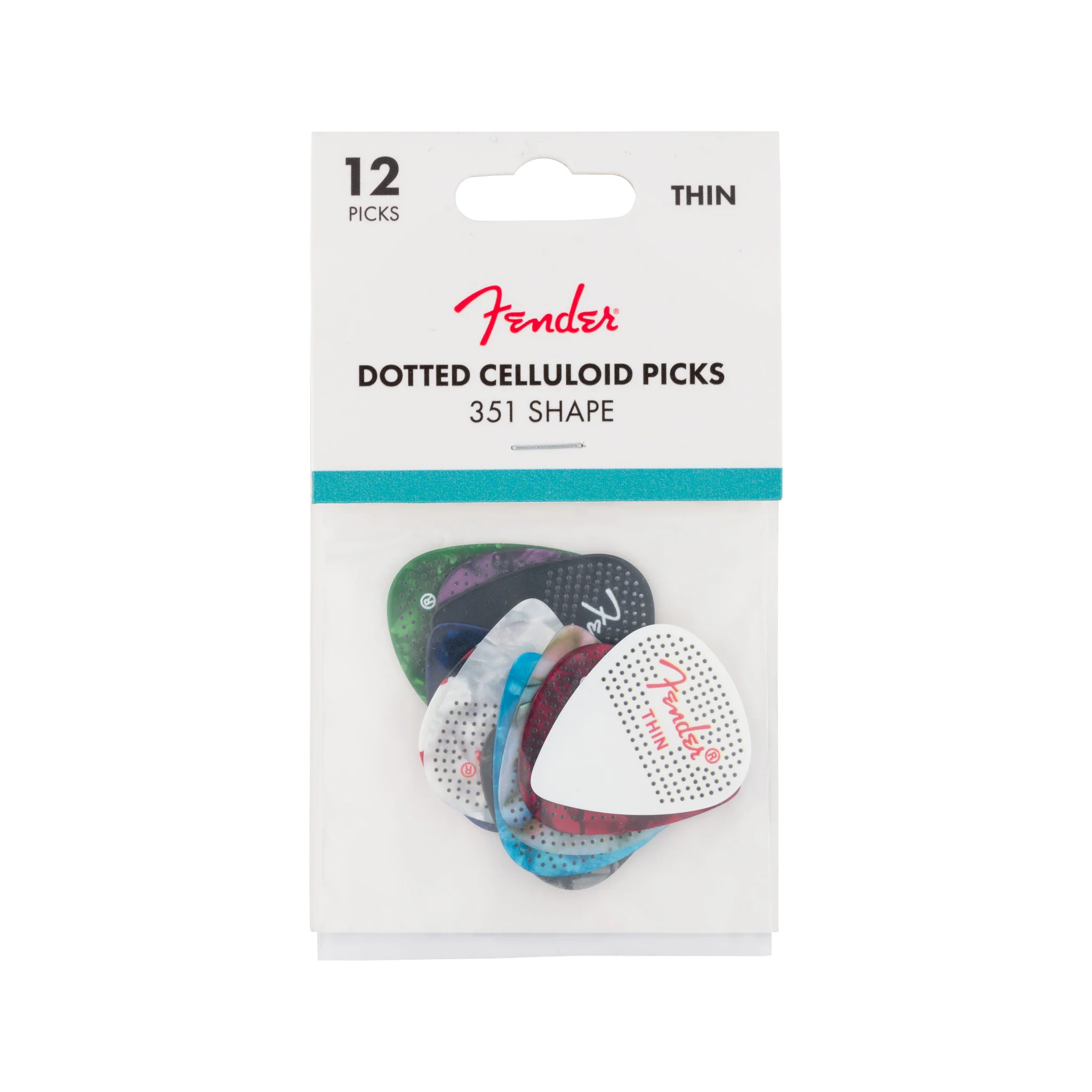 Fender 351 Dotted Celluloid Guitar Picks, 12-Pack, Thin - Image 2