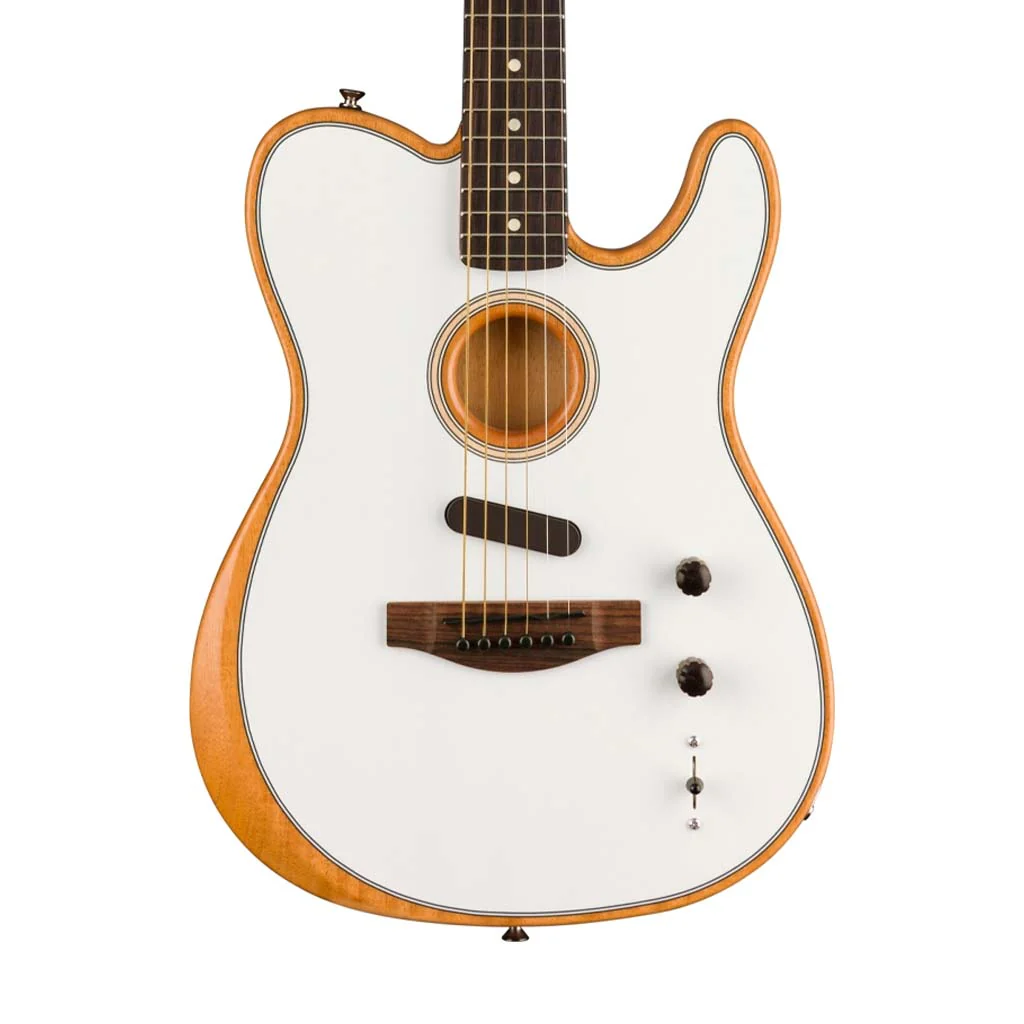 Fender Acoustasonic Player Telecaster Electric Guitar, Arctic White - Image 3