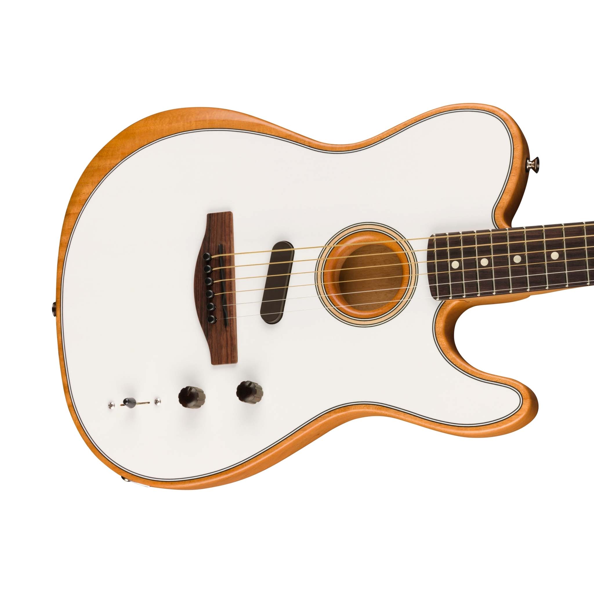 Fender Acoustasonic Player Telecaster Electric Guitar, Arctic White - Image 5