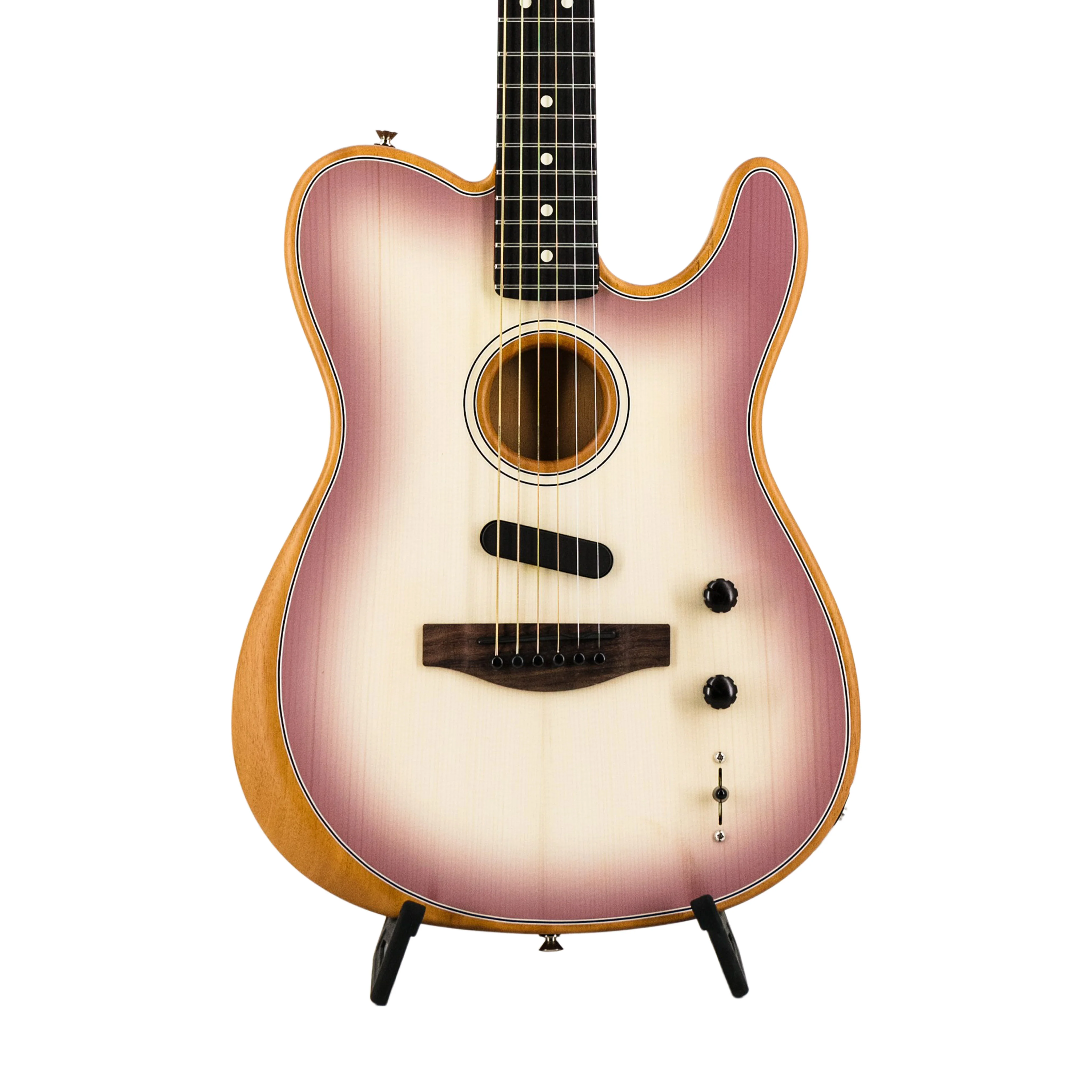 Fender Acoustasonic Player Telecaster Electric Guitar, RW FB, Burgundy Burst - Image 3