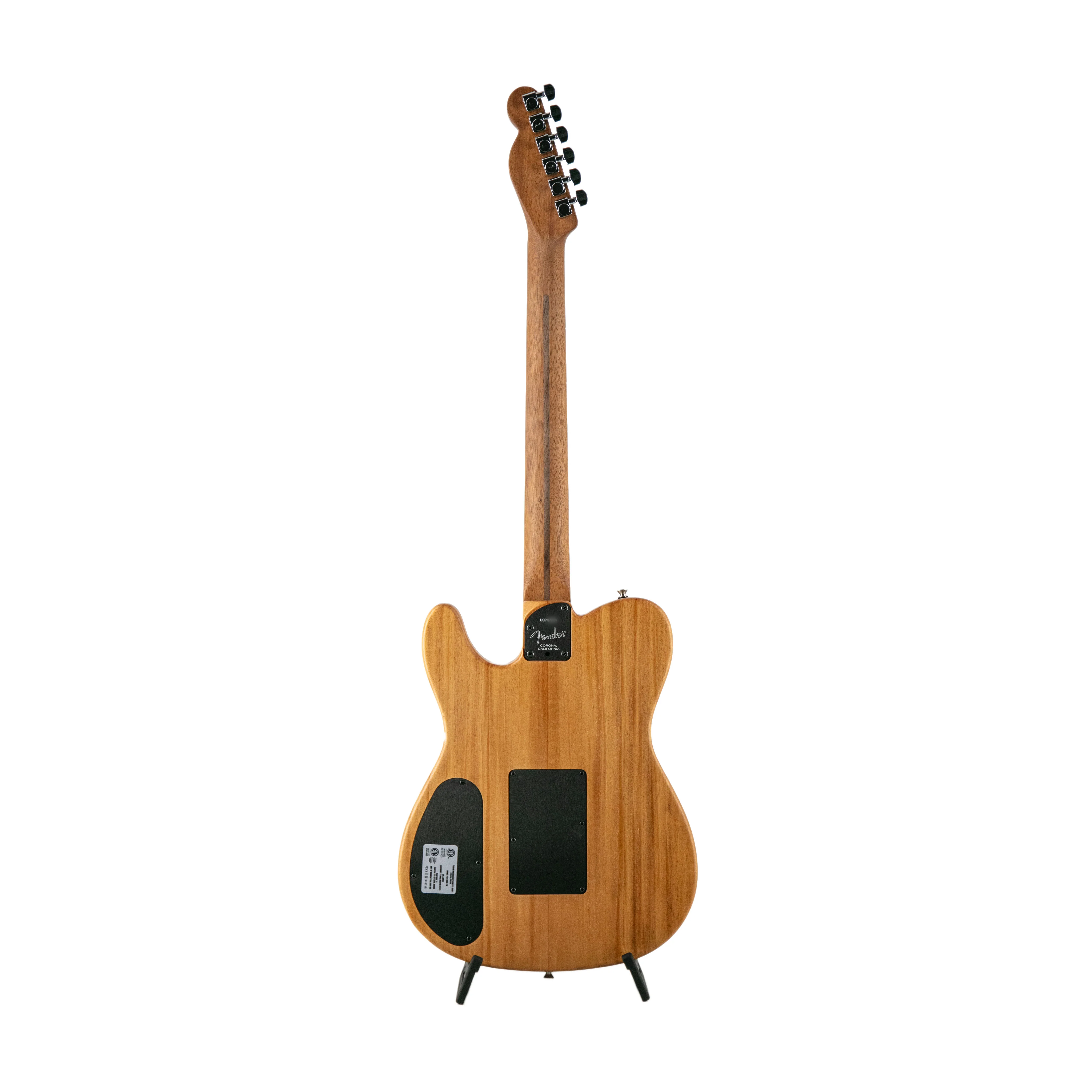 Fender American Acoustasonic Telecaster Acoustic Electric Guitar, Ebony FB, Crimson Red, US213XXXX - Image 3