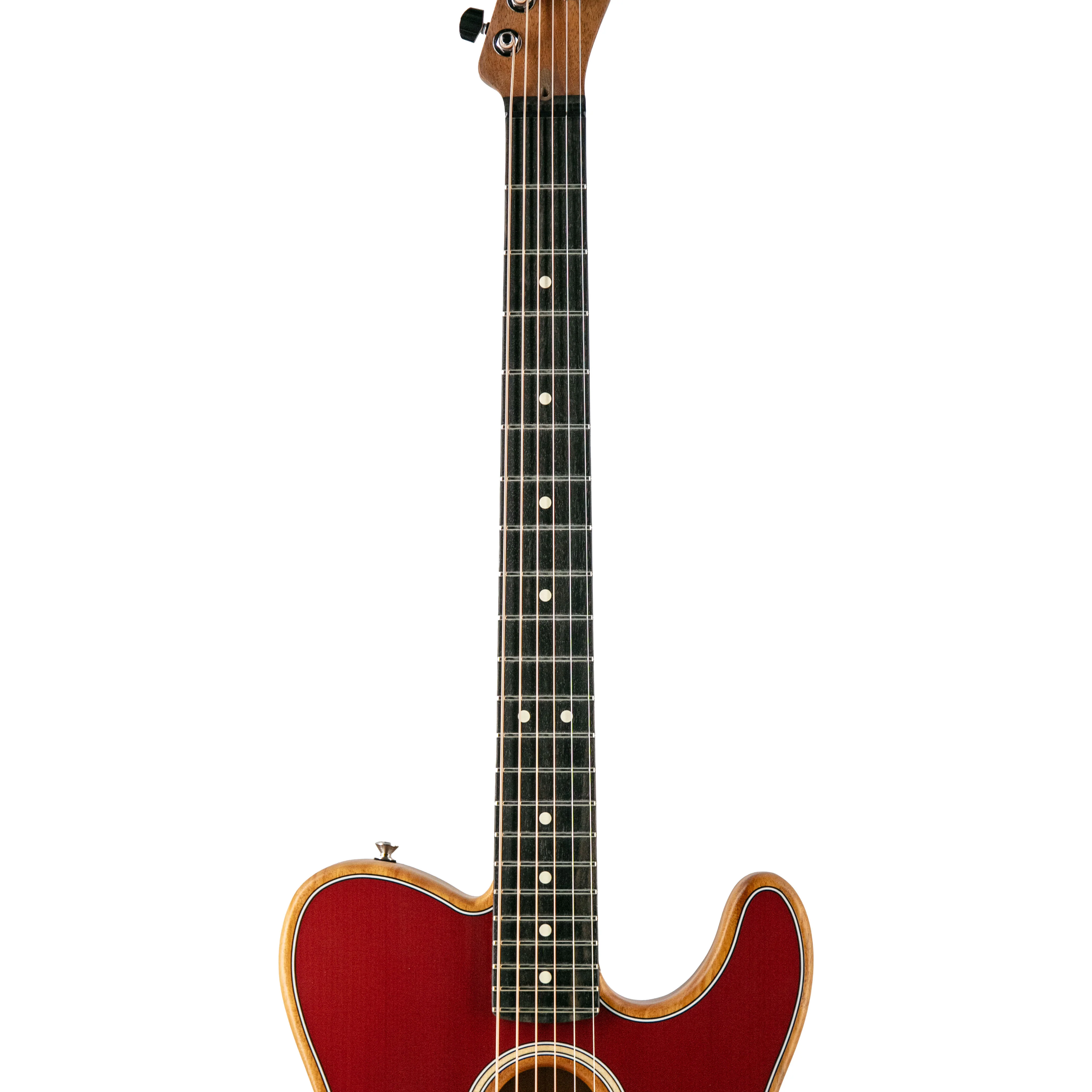 Fender American Acoustasonic Telecaster Acoustic Electric Guitar, Ebony FB, Crimson Red, US213XXXX - Image 6