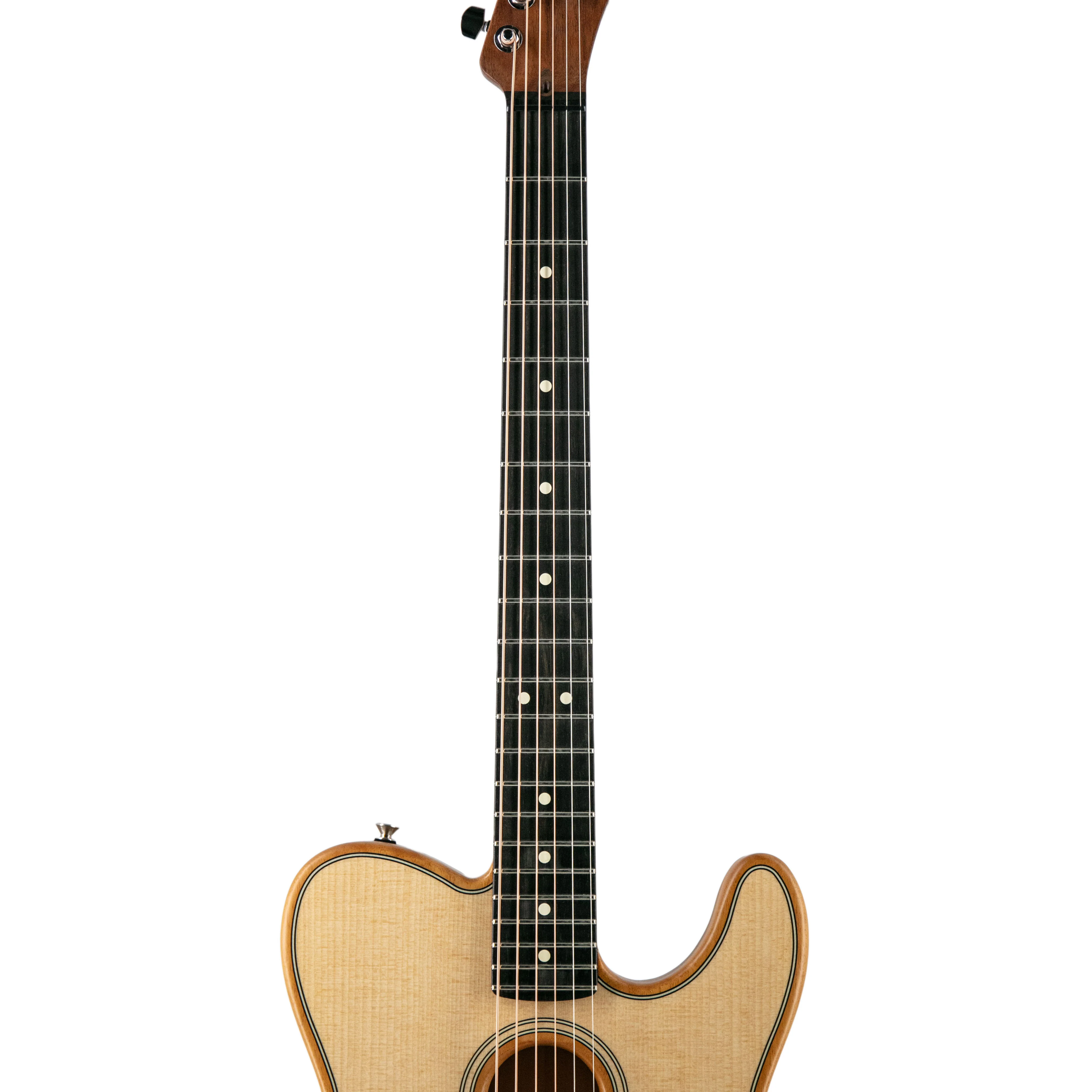 Fender American Acoustasonic Telecaster Guitar w/Bag, Ebony Fretboard, Natural, US214XXXX - Image 6