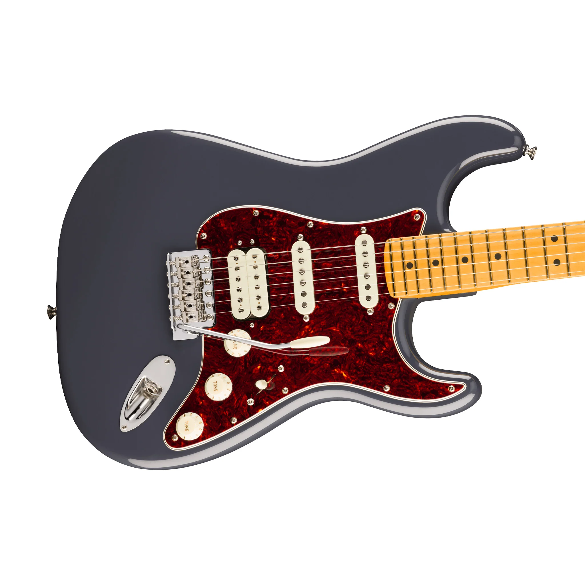 Fender American Professional Classic Stratocaster HSS Electric Guitar, Maple FB, Faded Black - Image 5