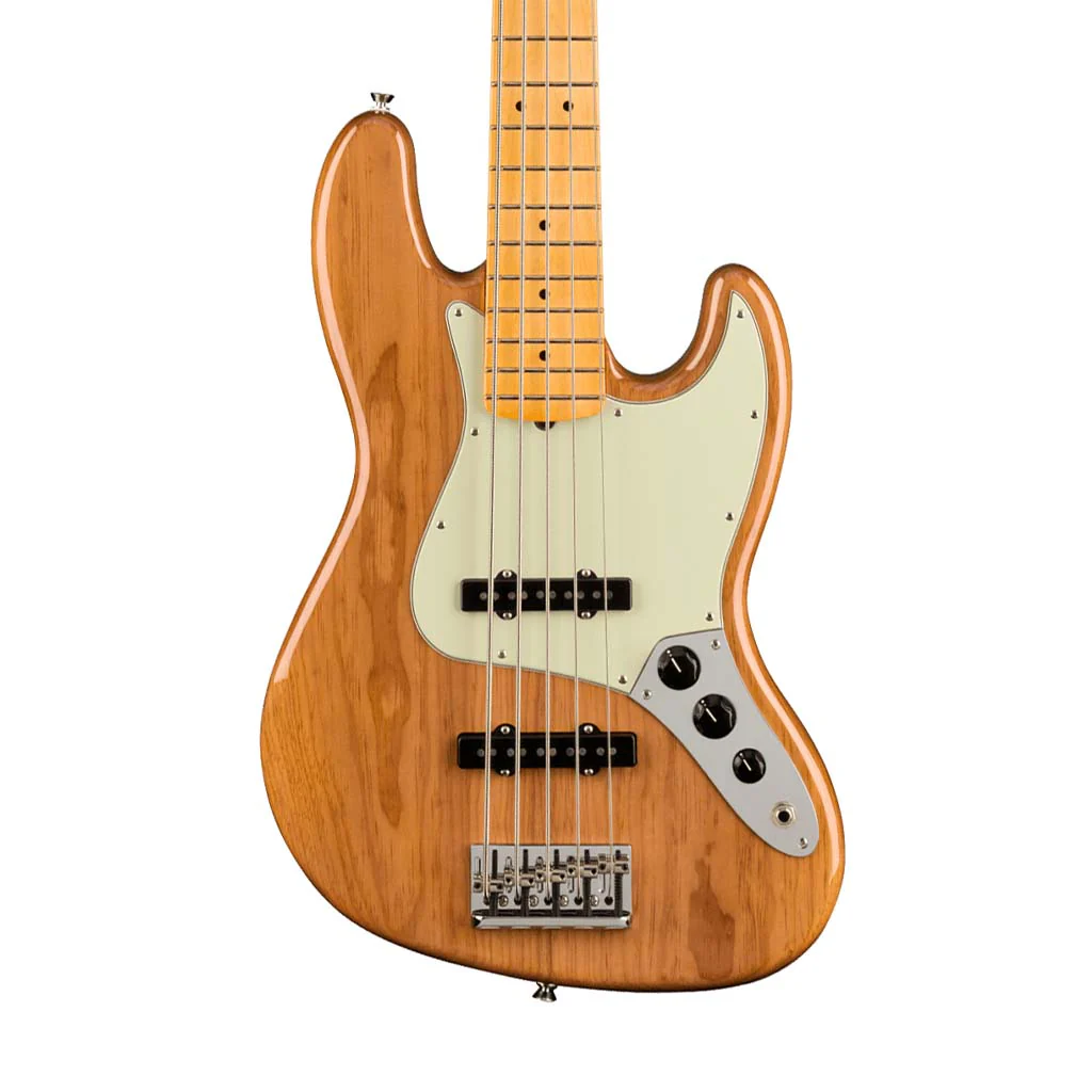 Fender American Professional II 5-String Jazz Bass Electric Guitar, Maple FB, Roasted Pine - Image 3