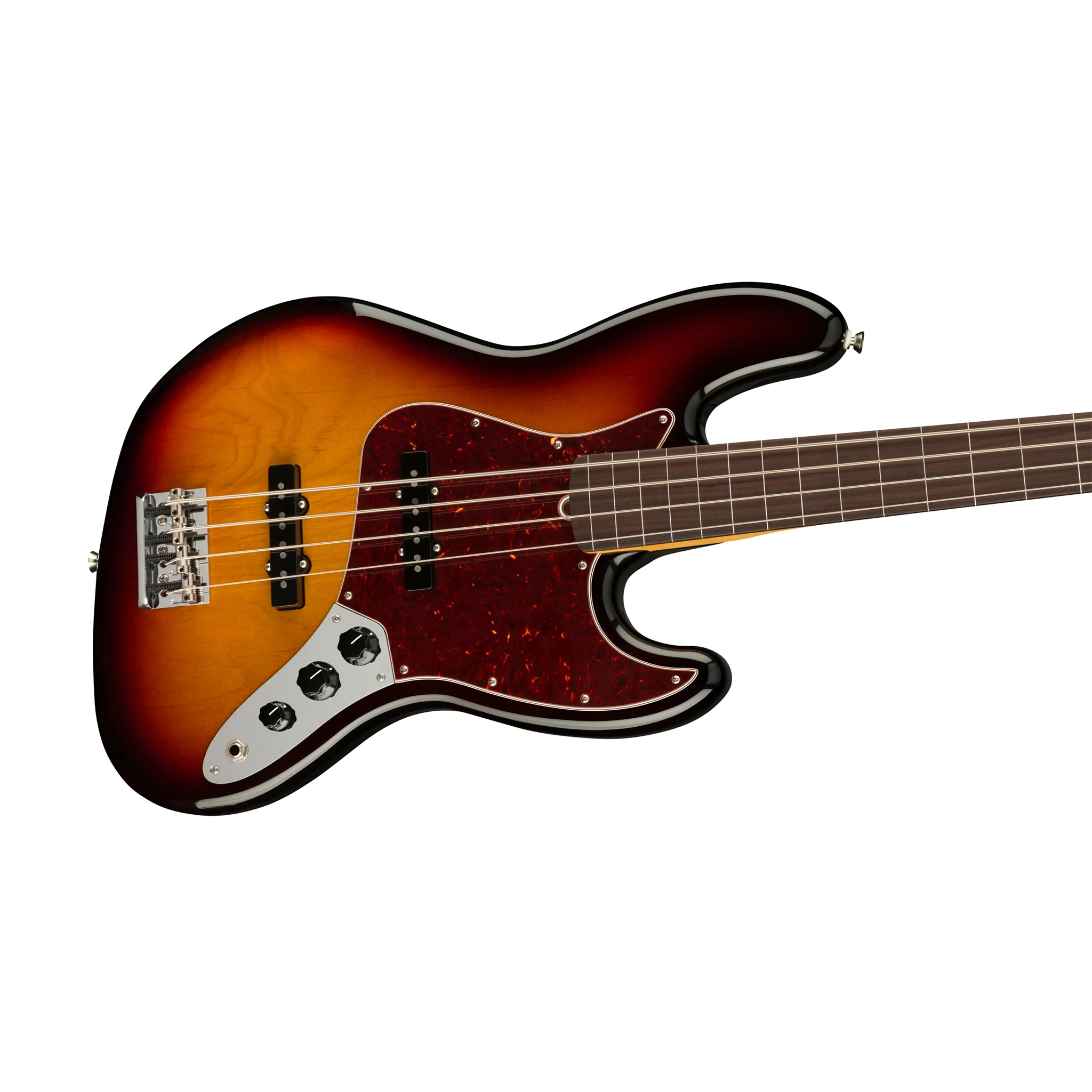 Fender American Professional II Fretless Jazz Bass Electric Guitar, RW FB, 3-Tone Sunburst - Image 3