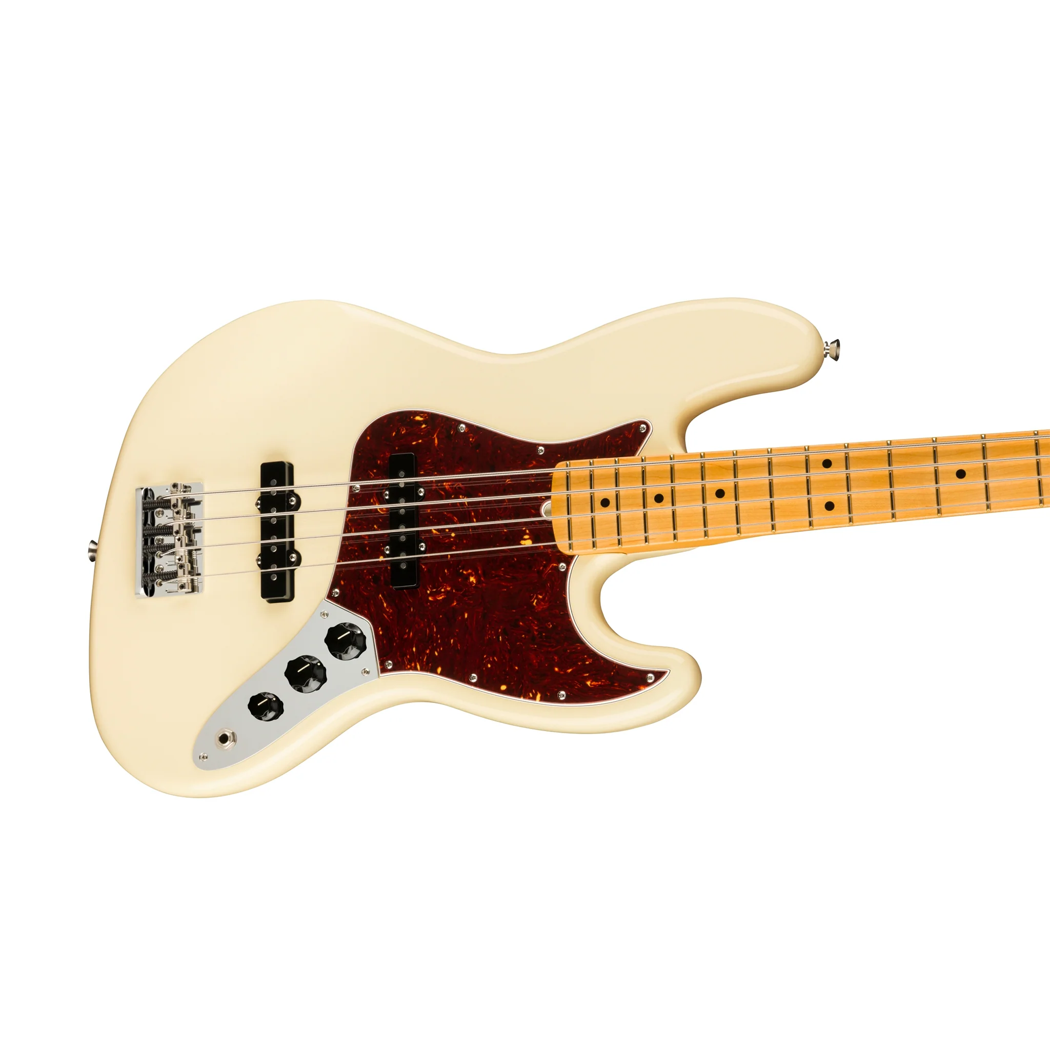 Fender American Professional II Jazz Bass Electric Guitar, Maple FB, Olympic White - Image 3
