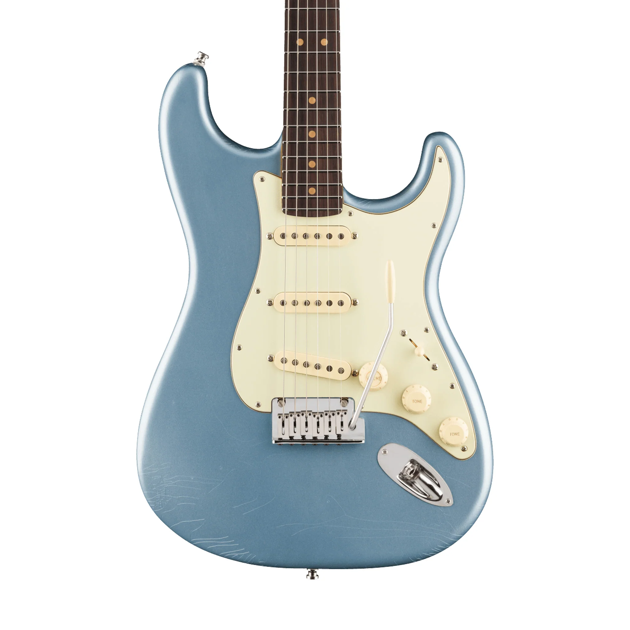 Fender American Ultra Luxe Vintage 60s Stratocaster Electric Guitar, RW FB, Ice Blue Metallic - Image 3