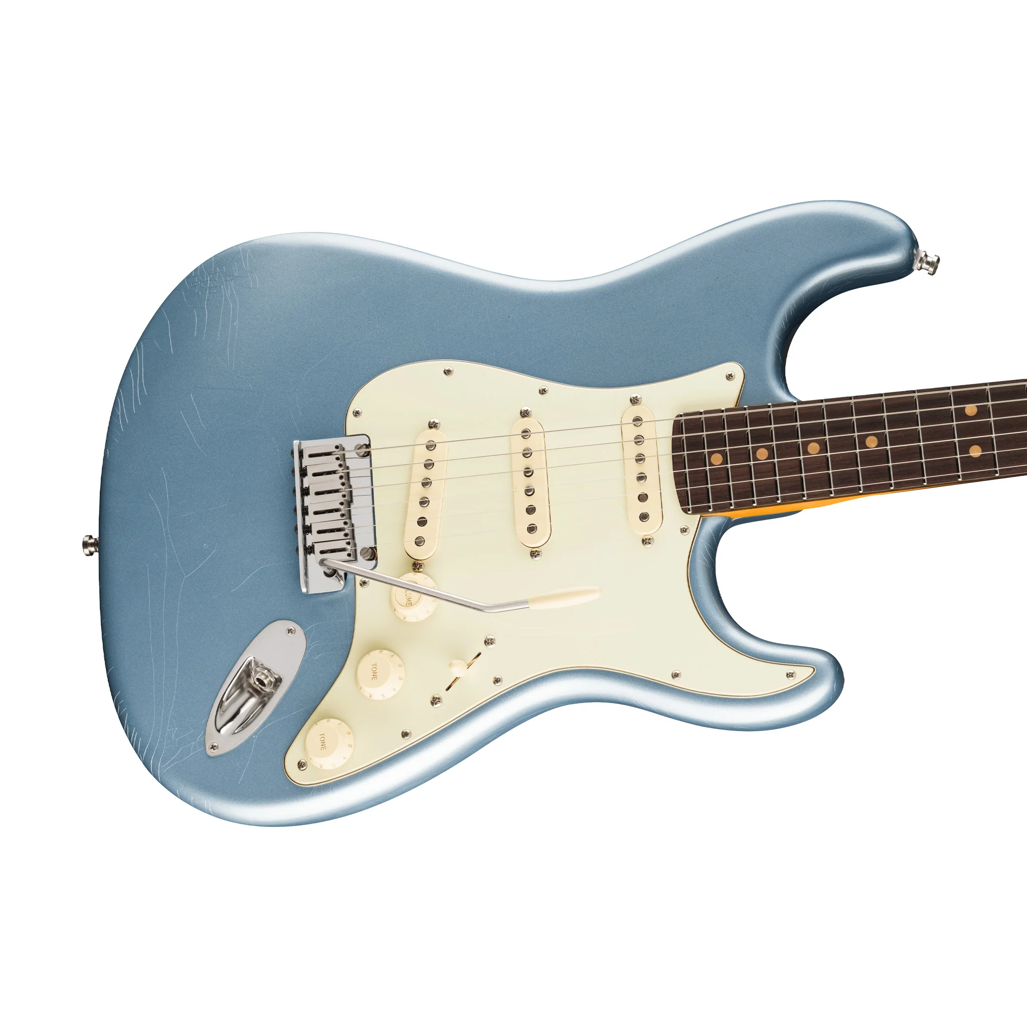 Fender American Ultra Luxe Vintage 60s Stratocaster Electric Guitar, RW FB, Ice Blue Metallic - Image 5