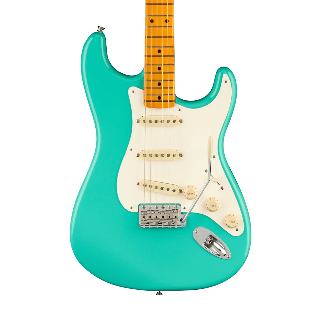 Fender American Vintage II 57 Stratocaster Electric Guitar, Maple FB, Sea Foam Green - Image 3
