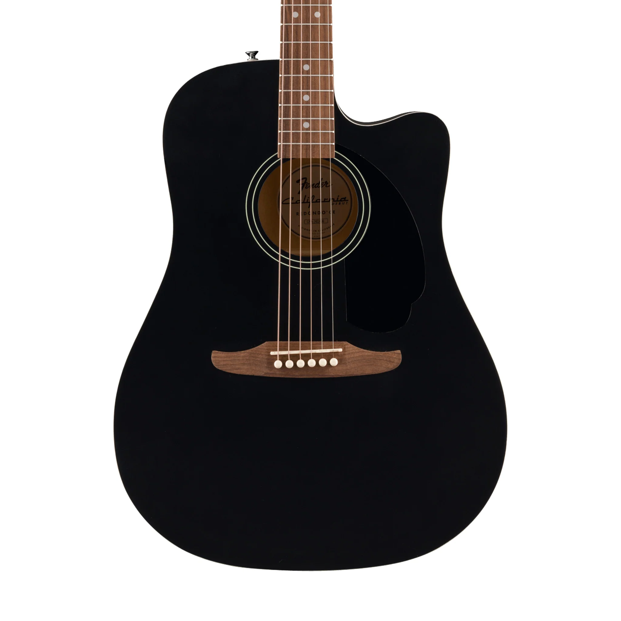 Fender California Debut Redondo CE Series Acoustic Guitar, Black - Image 3