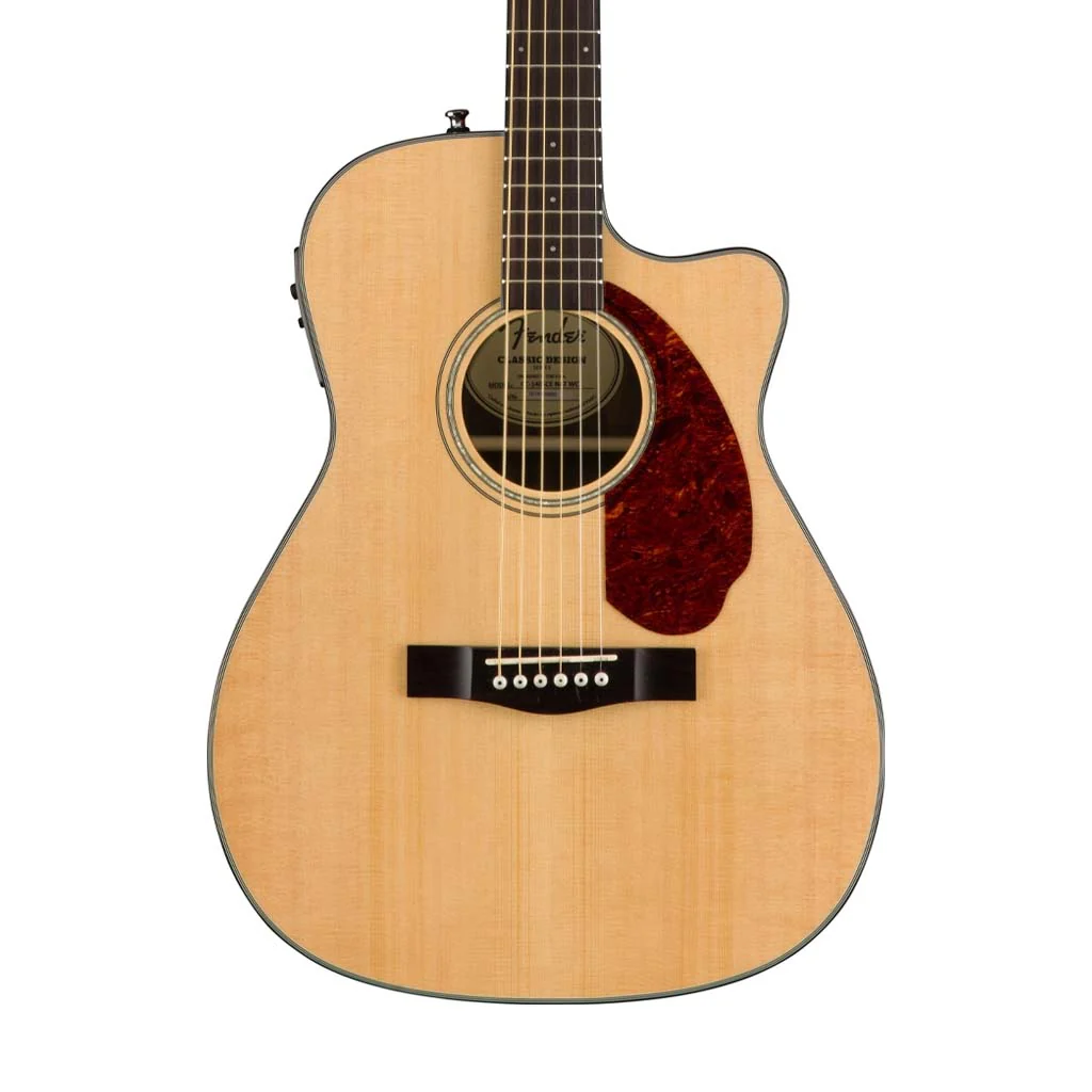 Fender CC-140SCE Concert Electro Acoustic Guitar w/Case, Natural - Image 4