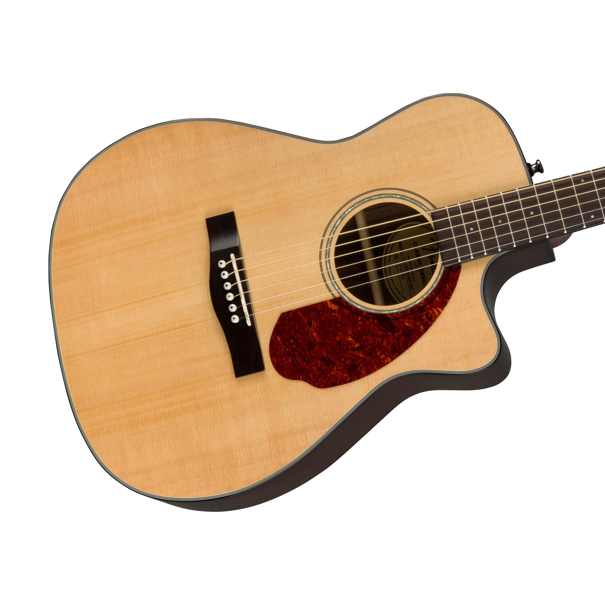 Fender CC-140SCE Concert Electro Acoustic Guitar w/Case, Natural - Image 6