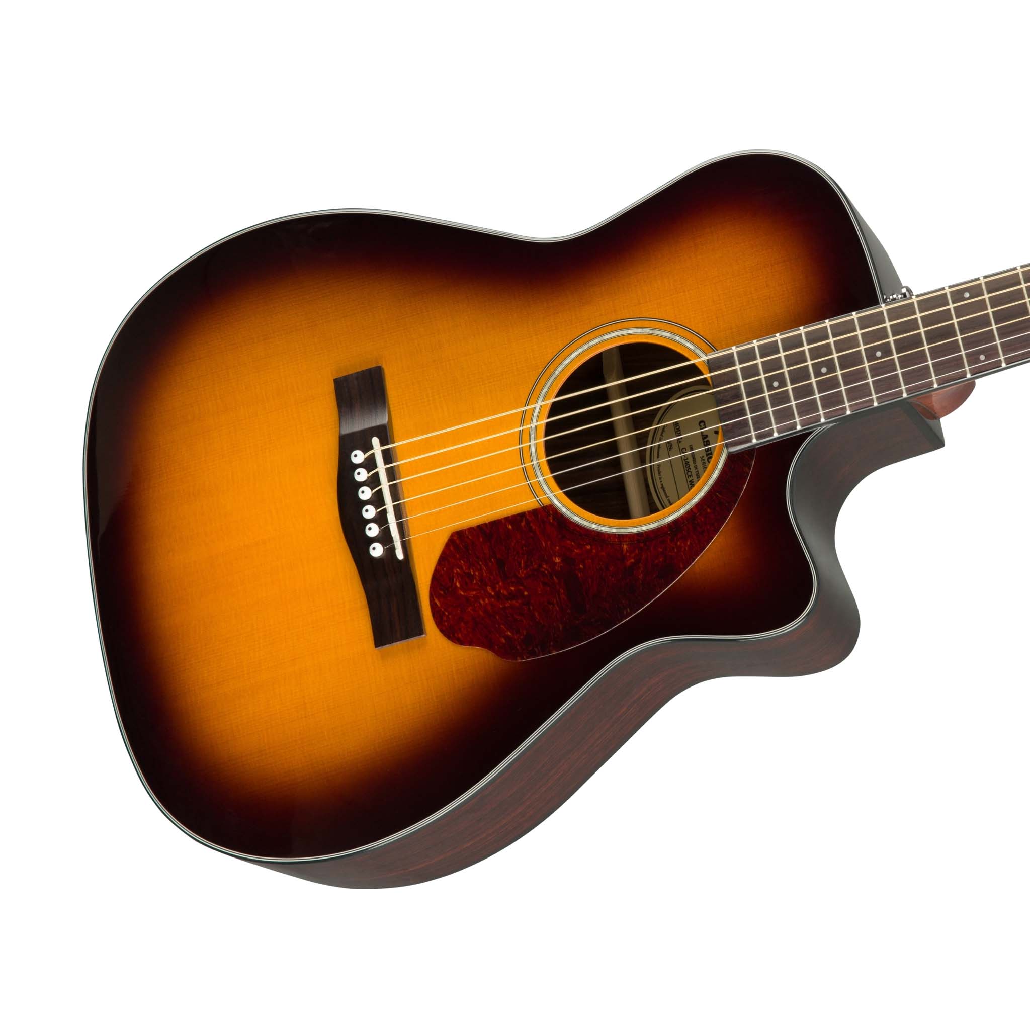 Fender CC-140SCE Concert Electro Acoustic Guitar w/Case, Sunburst - Image 6