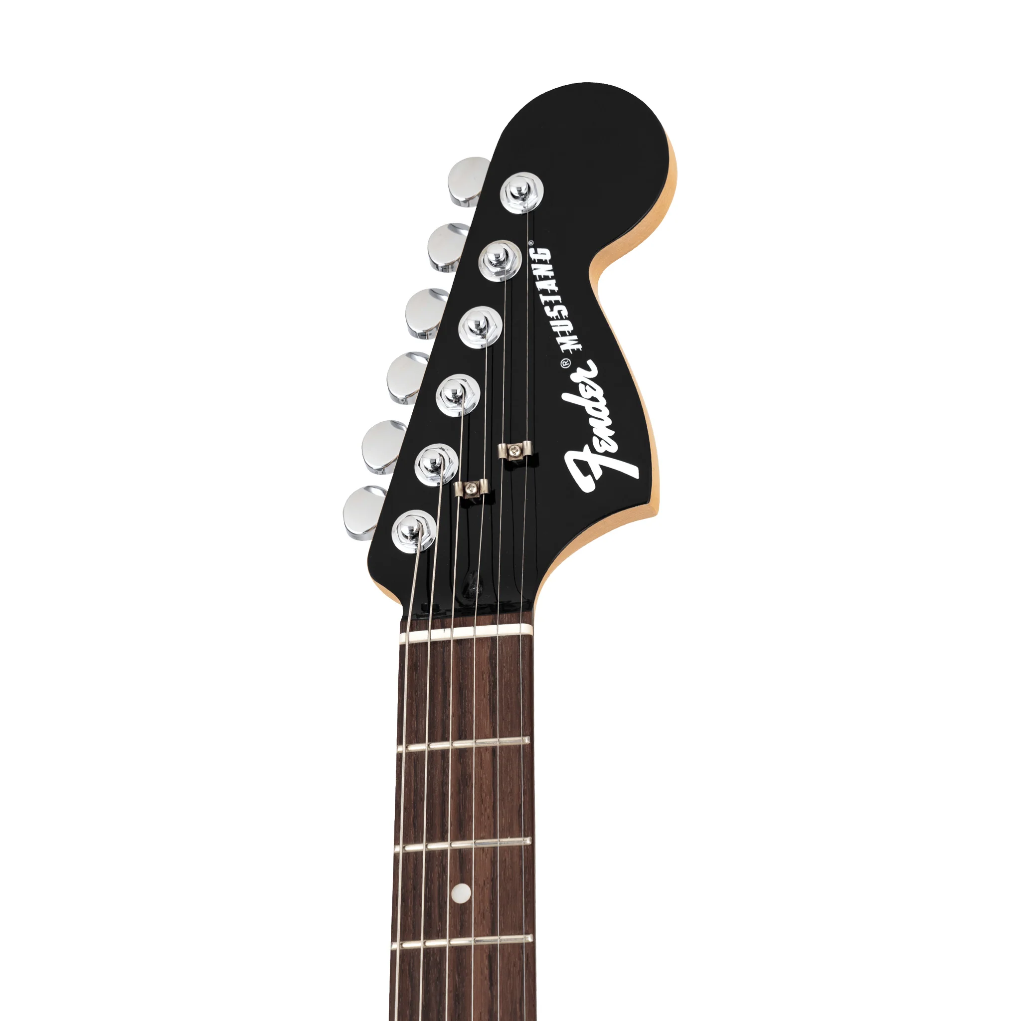 Fender Chilli Beans. Moto Mustang Electric Guitar, RW FB, Black - Image 6