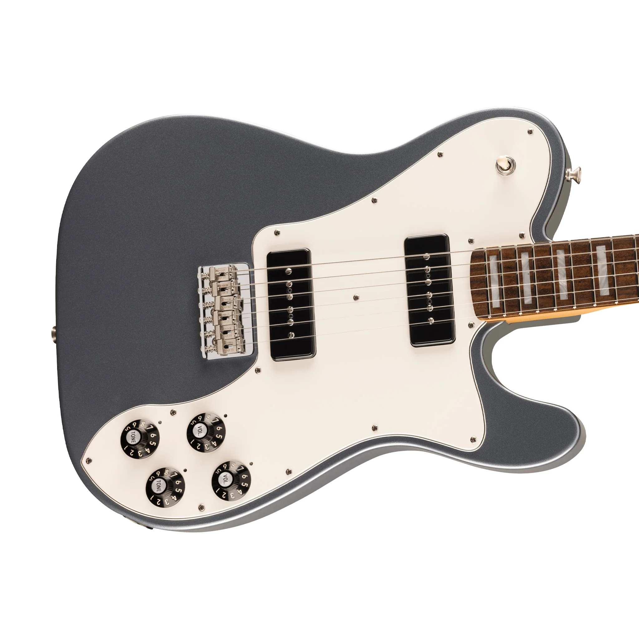 Fender Chris Shiflett Cleaver Telecaster Deluxe Electric Guitar, RW FB, Charcoal Frost Metallic - Image 5