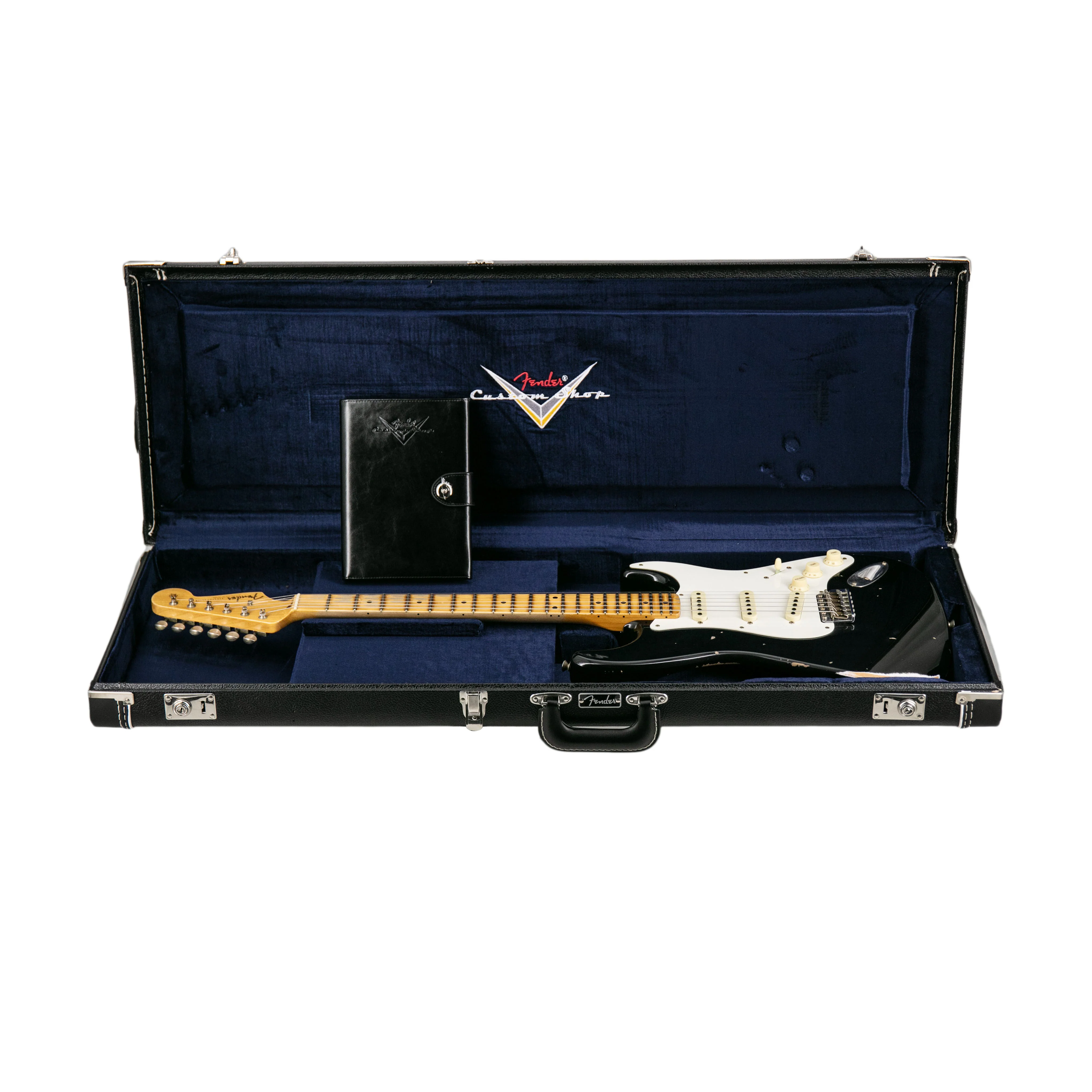 Fender Custom Shop 1957 Stratocaster Relic Electric Guitar, Aged Black, CZ58XXXX - Image 11