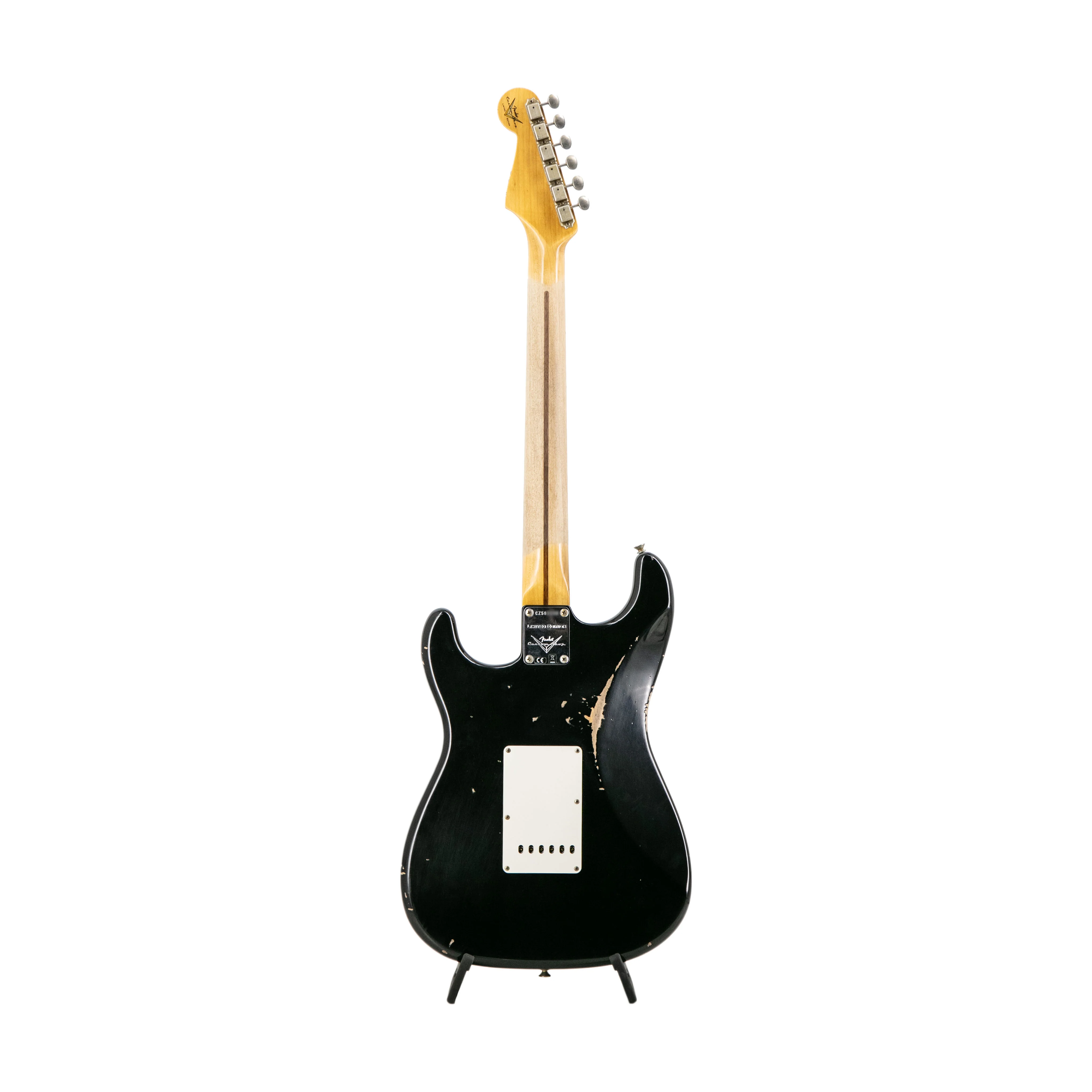 Fender Custom Shop 1957 Stratocaster Relic Electric Guitar, Aged Black, CZ58XXXX - Image 3