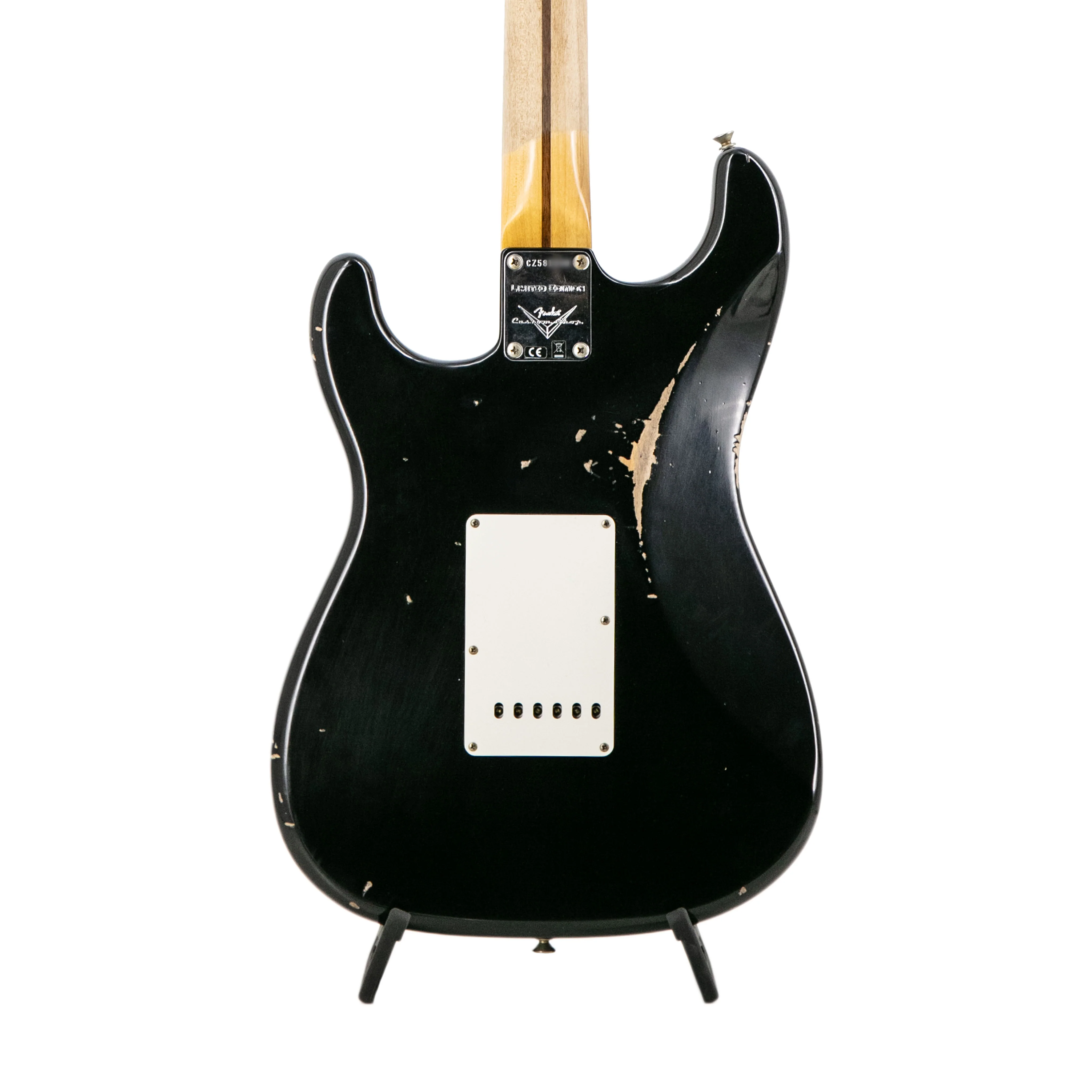 Fender Custom Shop 1957 Stratocaster Relic Electric Guitar, Aged Black, CZ58XXXX - Image 5