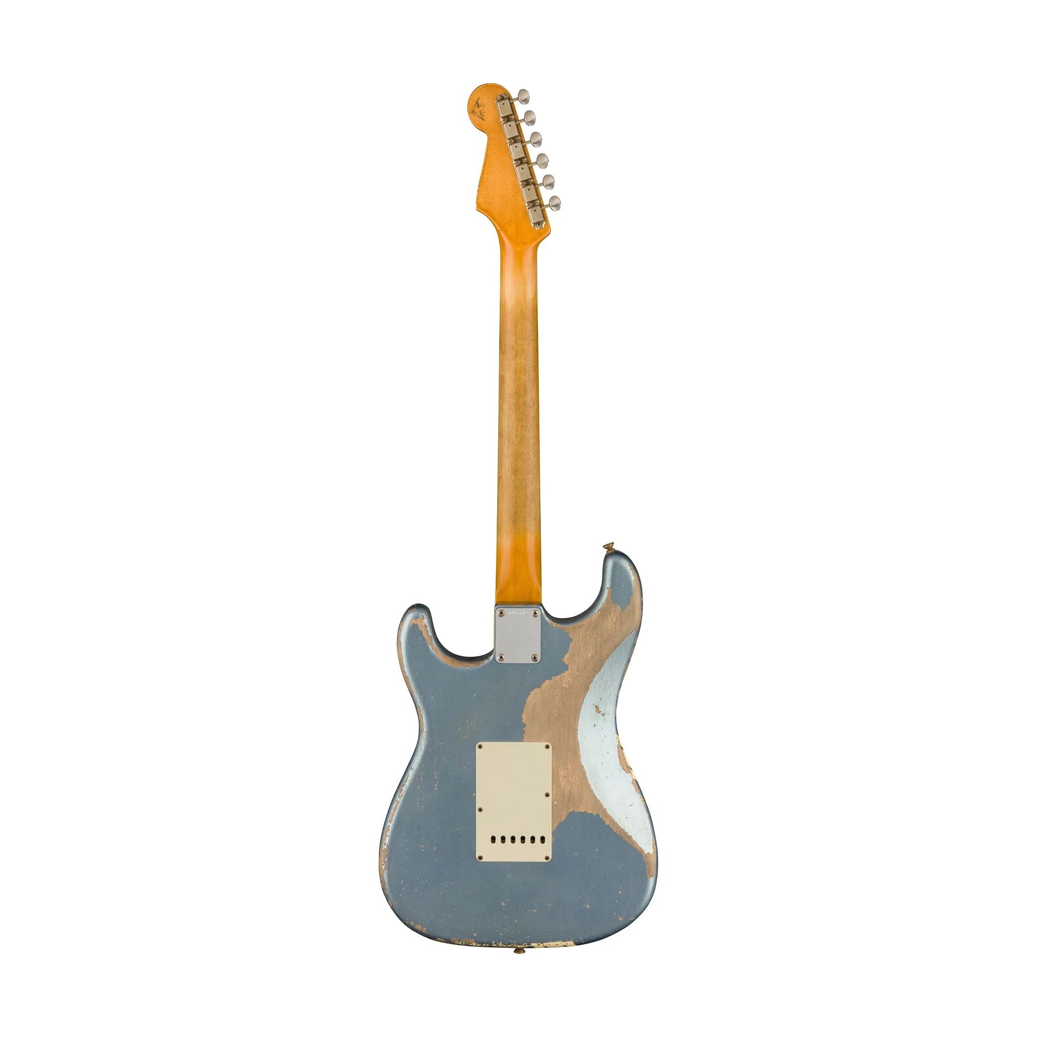 Fender Custom Shop Greg Fessler MB 1965 Stratocaster Relic Solid Body Electric Guitar, Blue Ice Metallic w/ Olympic White Competition Stripes - Image 2