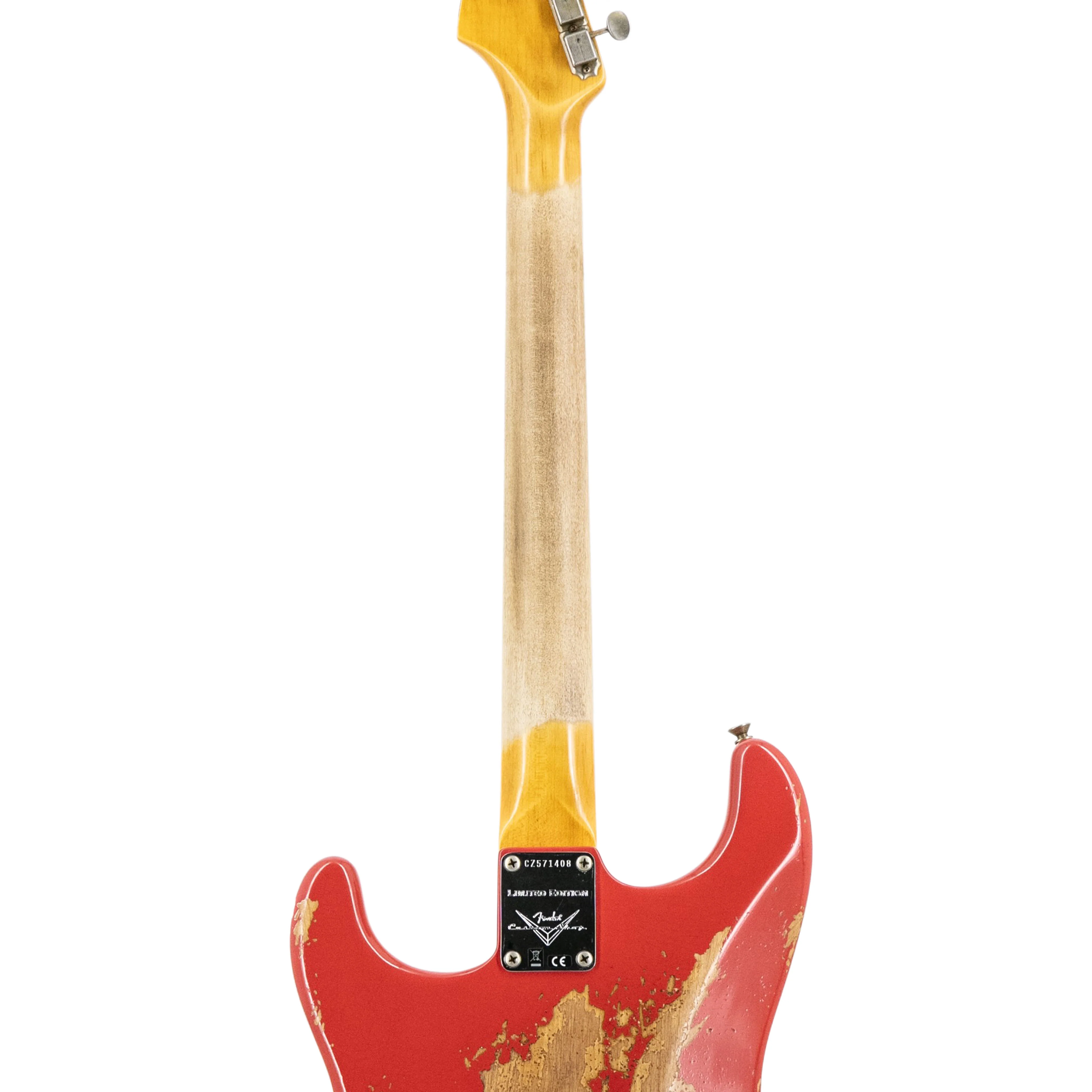 Fender Custom Shop Limited 1963 Stratocaster Heavy Relic Electric Guitar, RW FB, Aged Fiesta Red - Image 6