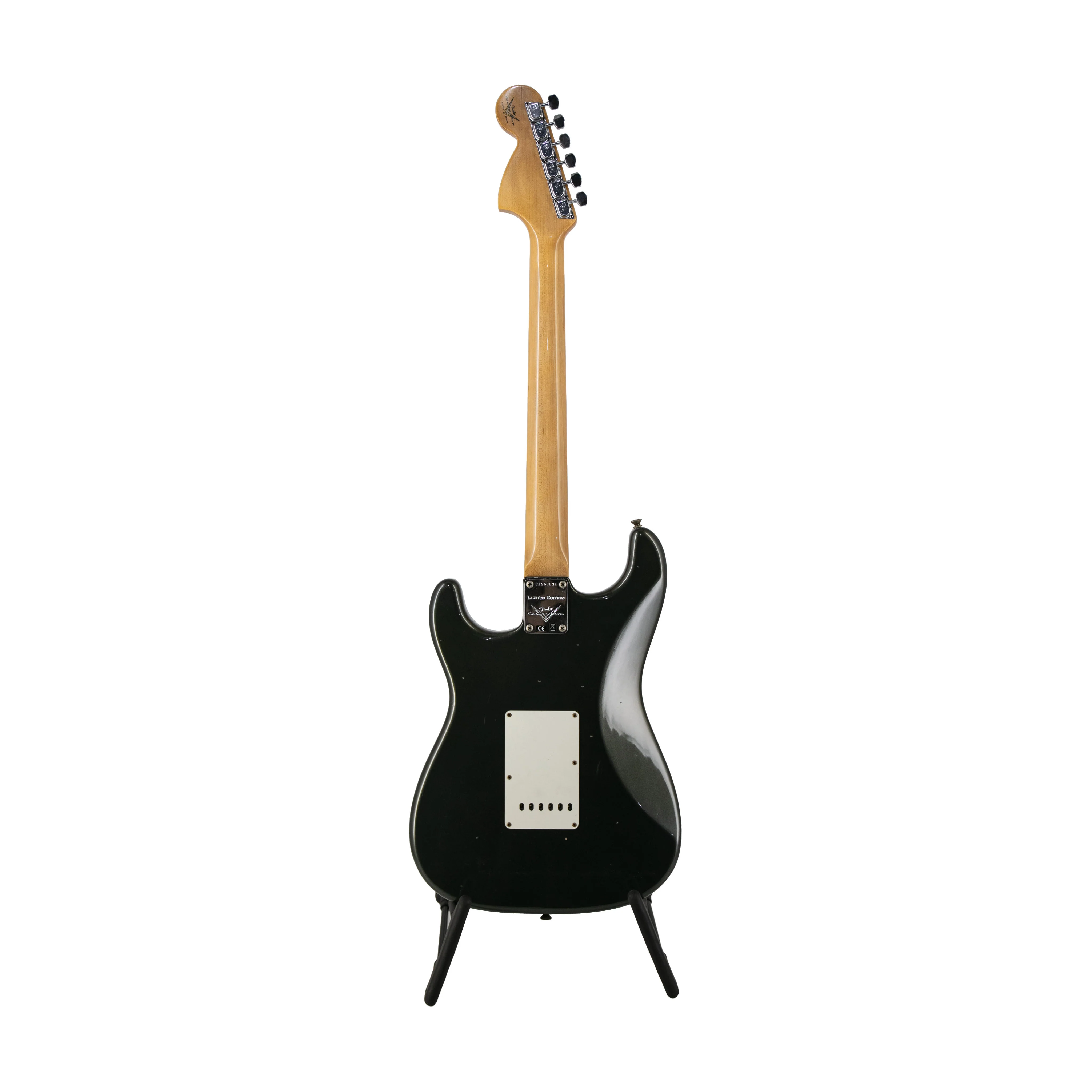 Fender Custom Shop Ltd Ed 1963 Stratocaster Relic Electric Guitar, Aged Charcoal Frost Metallic - Image 2