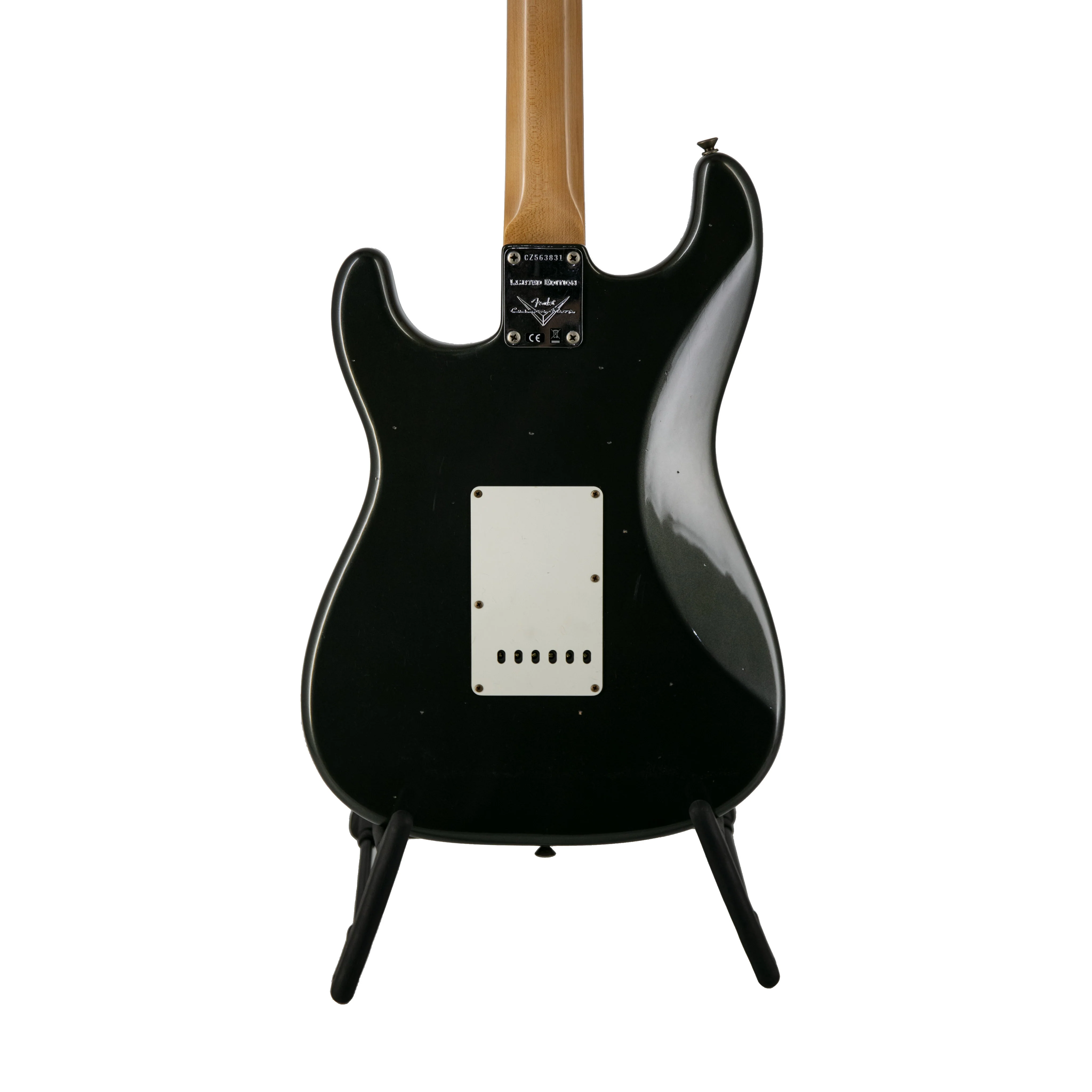 Fender Custom Shop Ltd Ed 1963 Stratocaster Relic Electric Guitar, Aged Charcoal Frost Metallic - Image 4