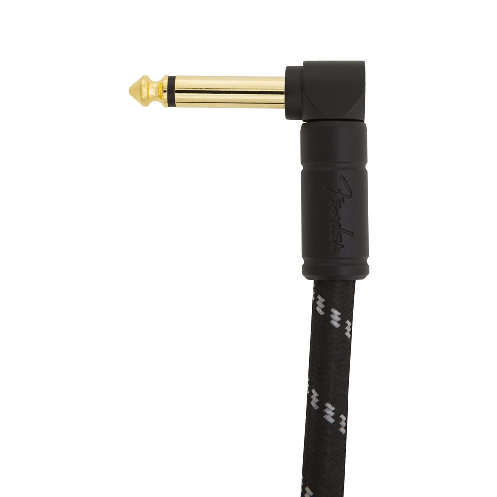 Fender Deluxe Series Angled Instrument Cable, 1ft, Black Tweed - Image 3