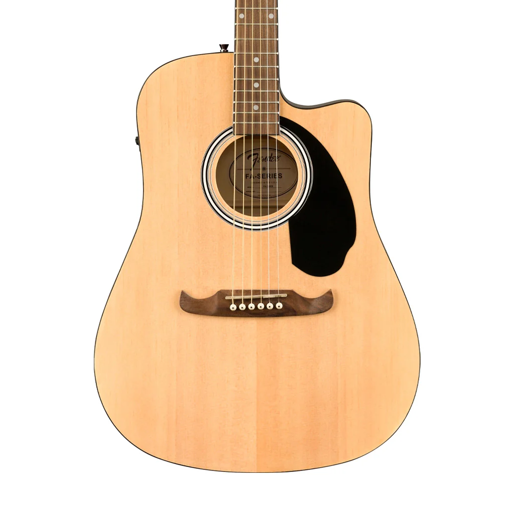 Fender FA-125CE Dreadnought Acoustic Guitar, Walnut FB, Natural - Image 3
