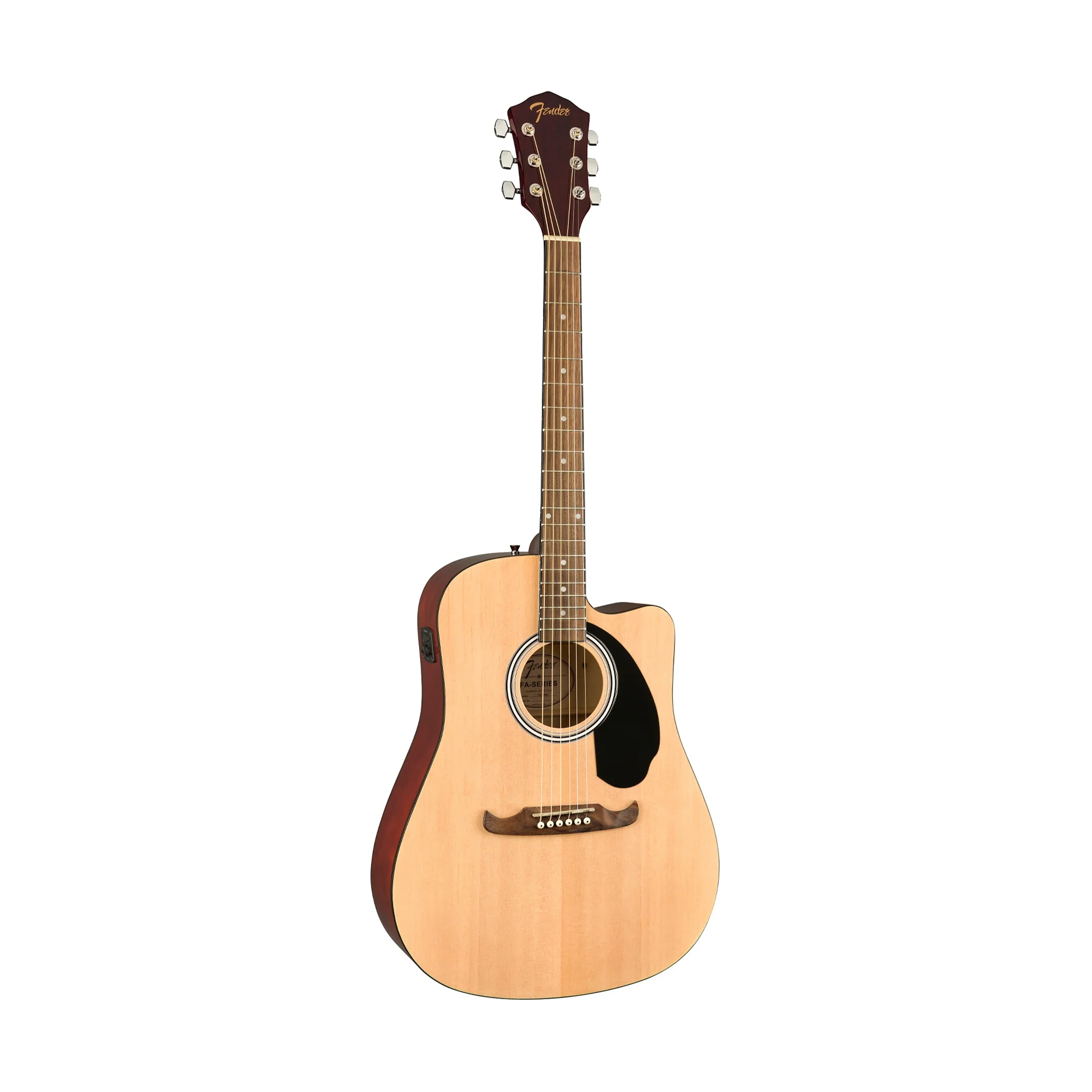 Fender FA-125CE Dreadnought Acoustic Guitar, Walnut FB, Natural - Image 7