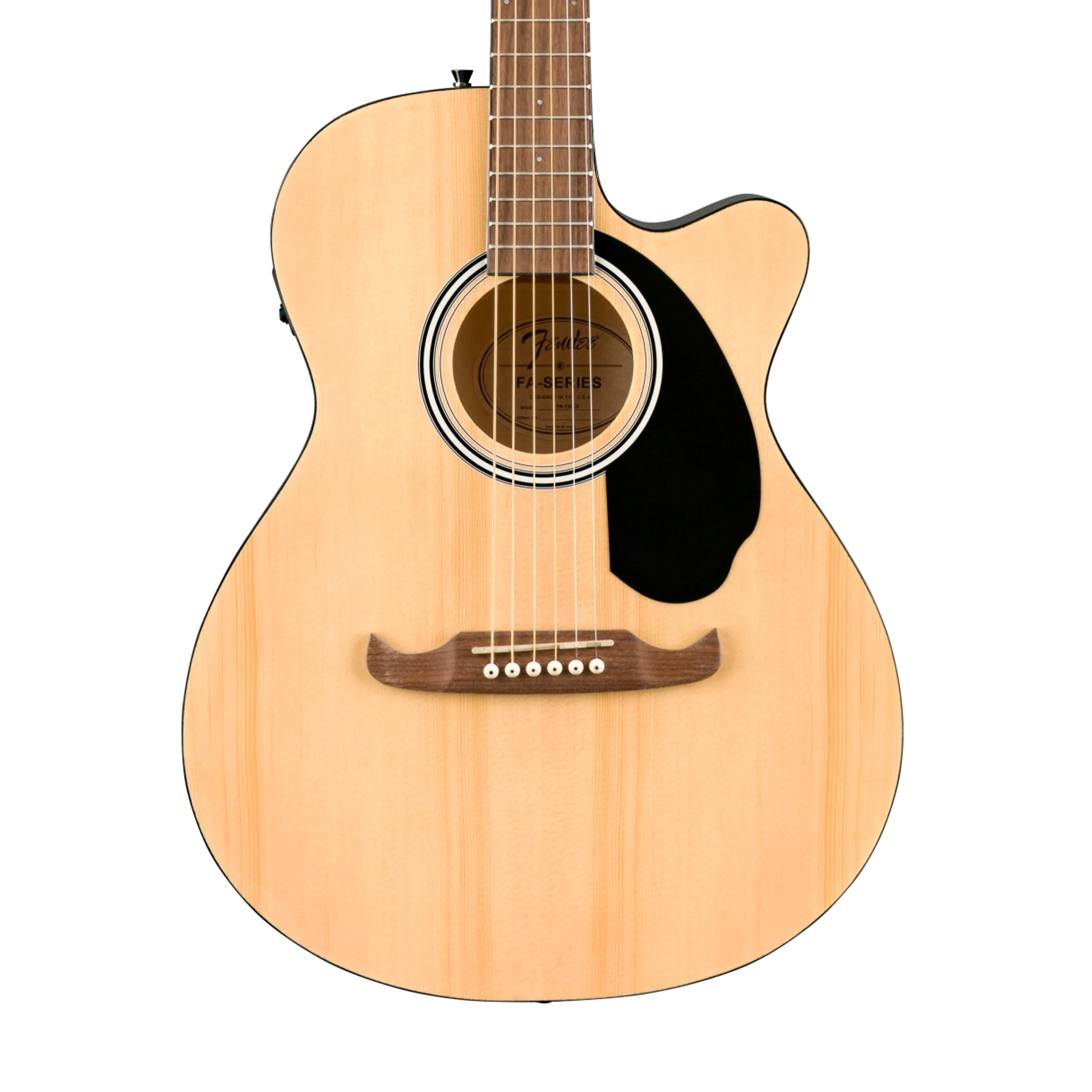 Fender FA-135CE Concert Acoustic Guitar, Walnut FB, Natural - Image 3