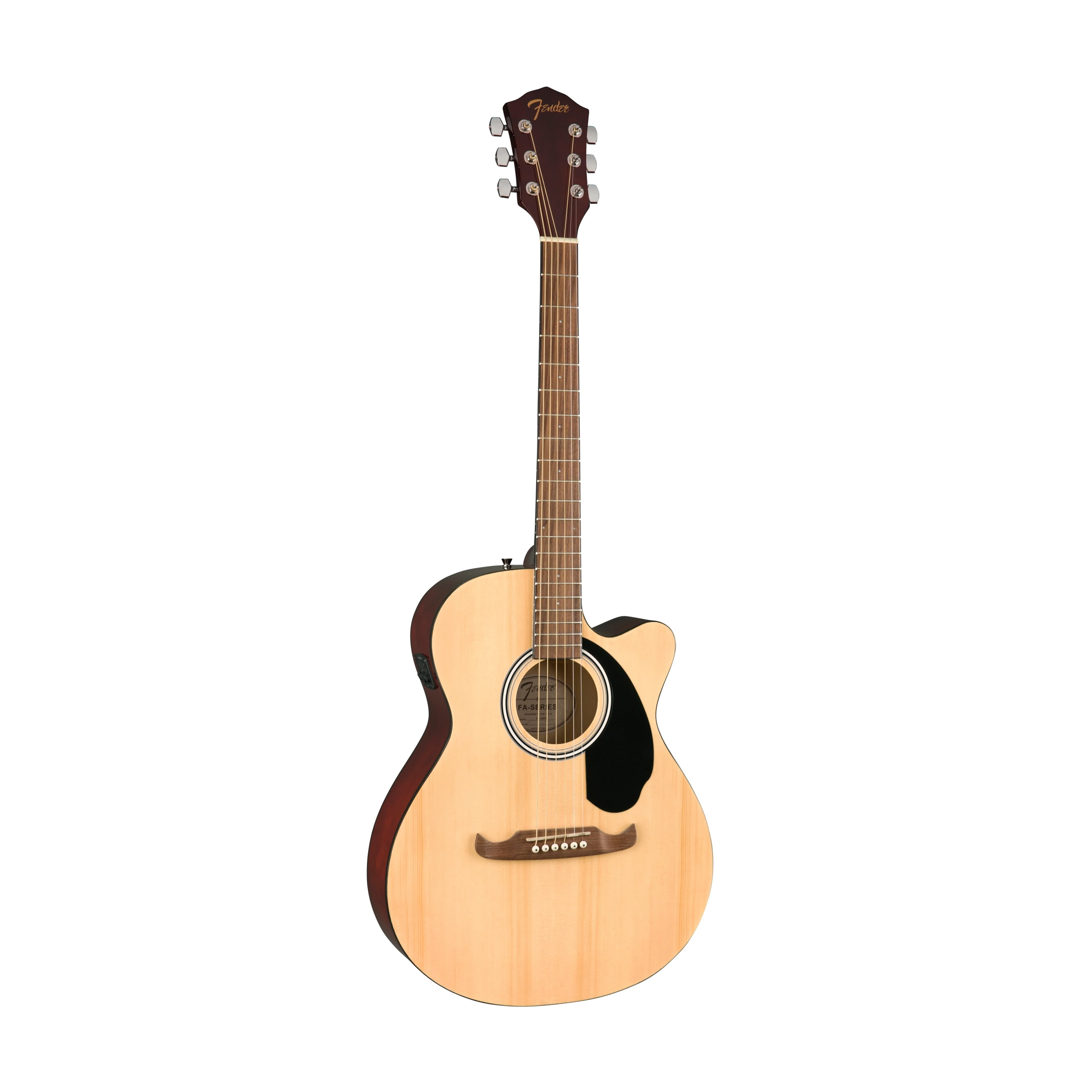 Fender FA-135CE Concert Acoustic Guitar, Walnut FB, Natural - Image 7