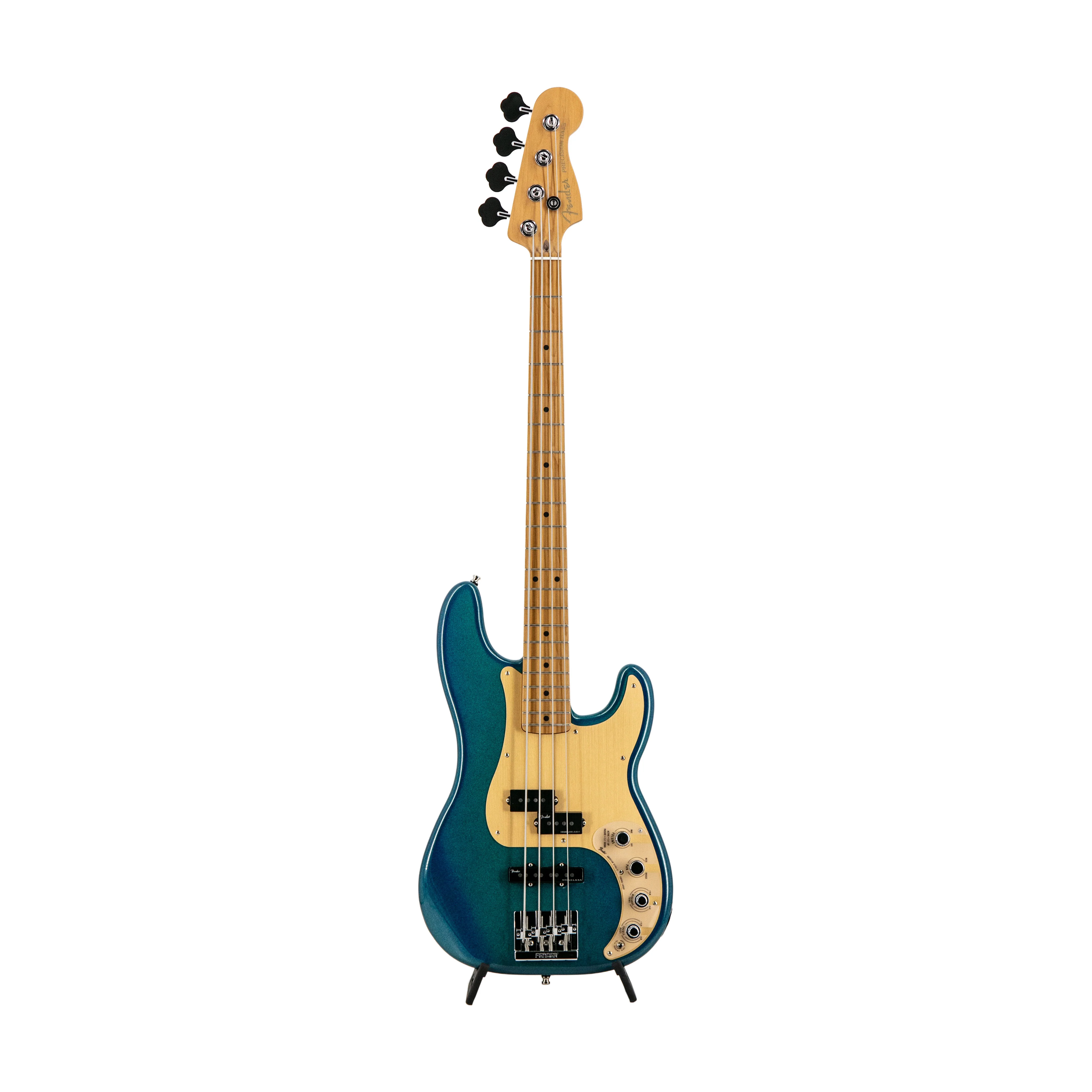 Fender FSR American Ultra II Precision Bass Guitar, Roasted Maple FB, Aurora Metallic