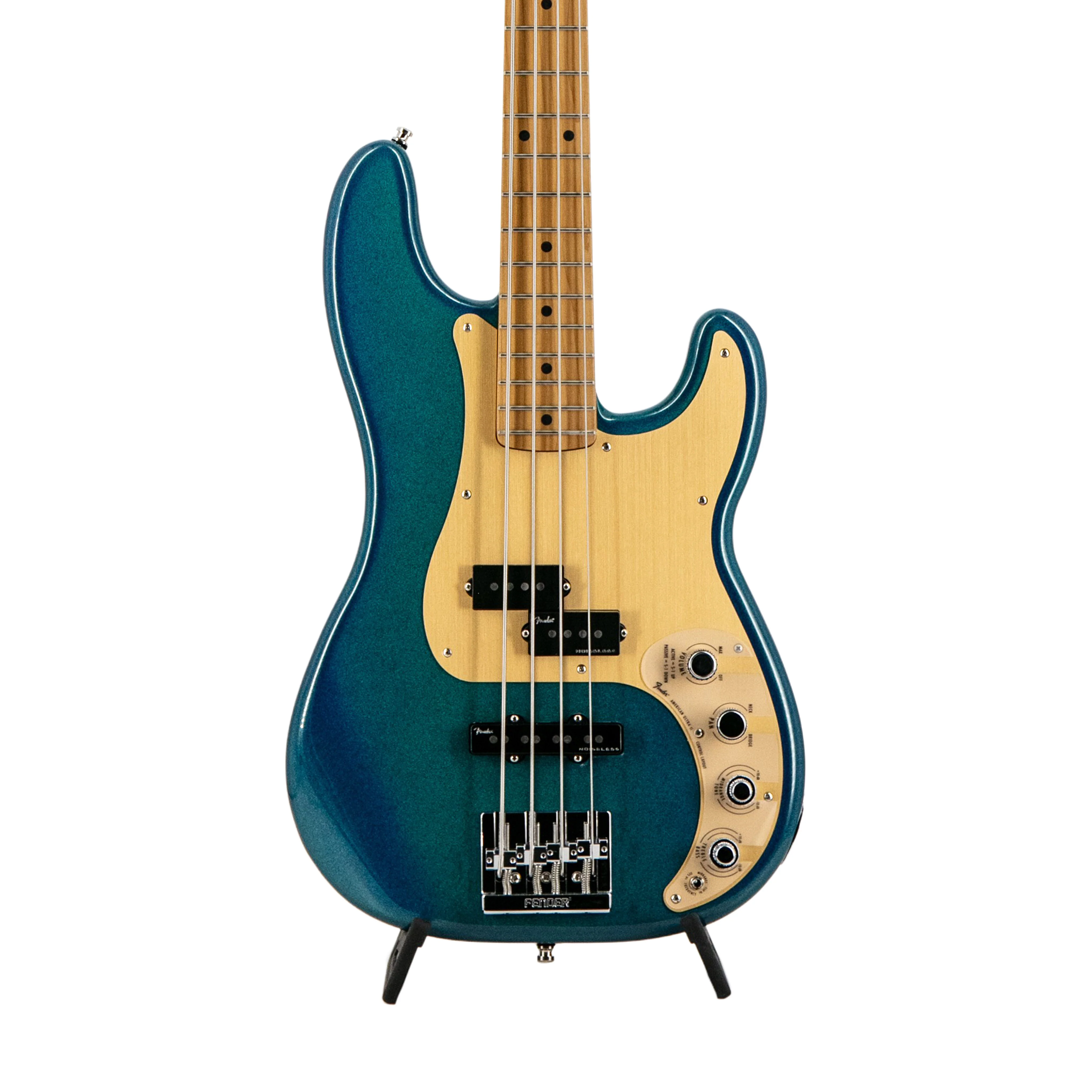 Fender FSR American Ultra II Precision Bass Guitar, Roasted Maple FB, Aurora Metallic - Image 3
