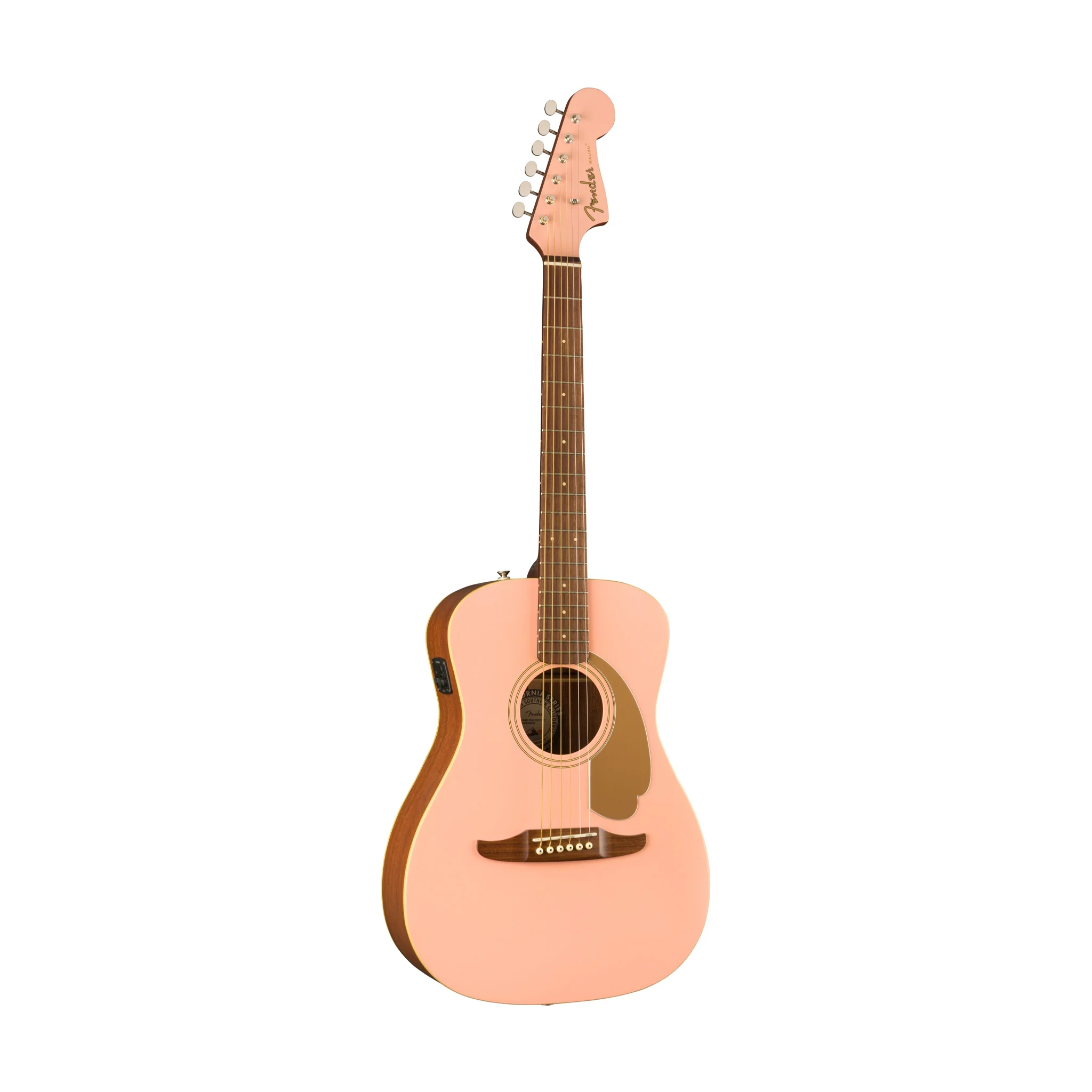 Fender FSR California Malibu Player Small-Bodied Acoustic Guitar, Walnut FB, Shell Pink - Image 3