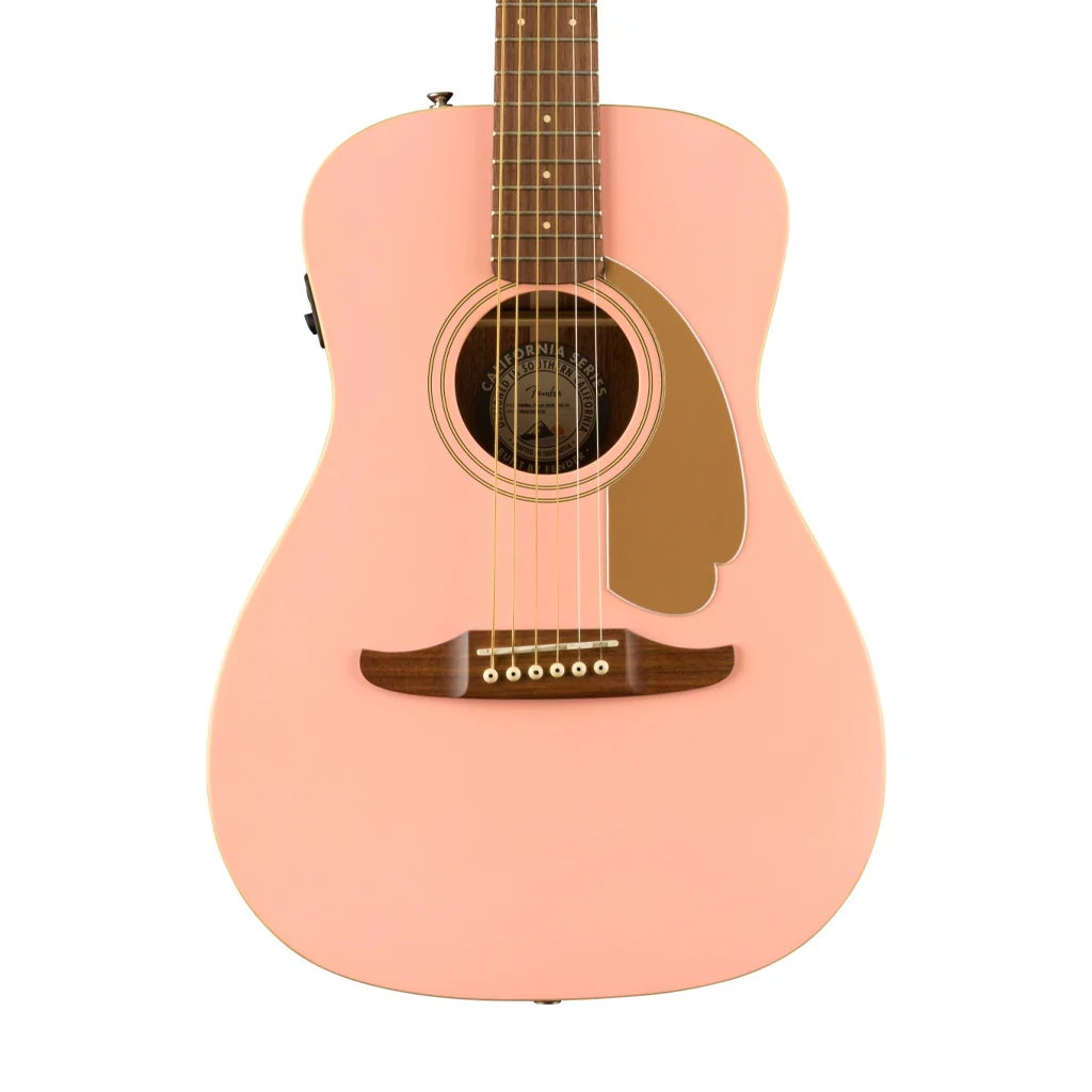 Fender FSR California Malibu Player Small-Bodied Acoustic Guitar, Walnut FB, Shell Pink - Image 4