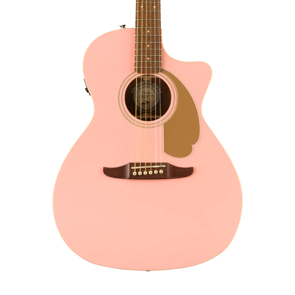 Fender FSR California Newporter Player Medium-Sized Acoustic Guitar, Walnut FB, Shell Pink - Image 4