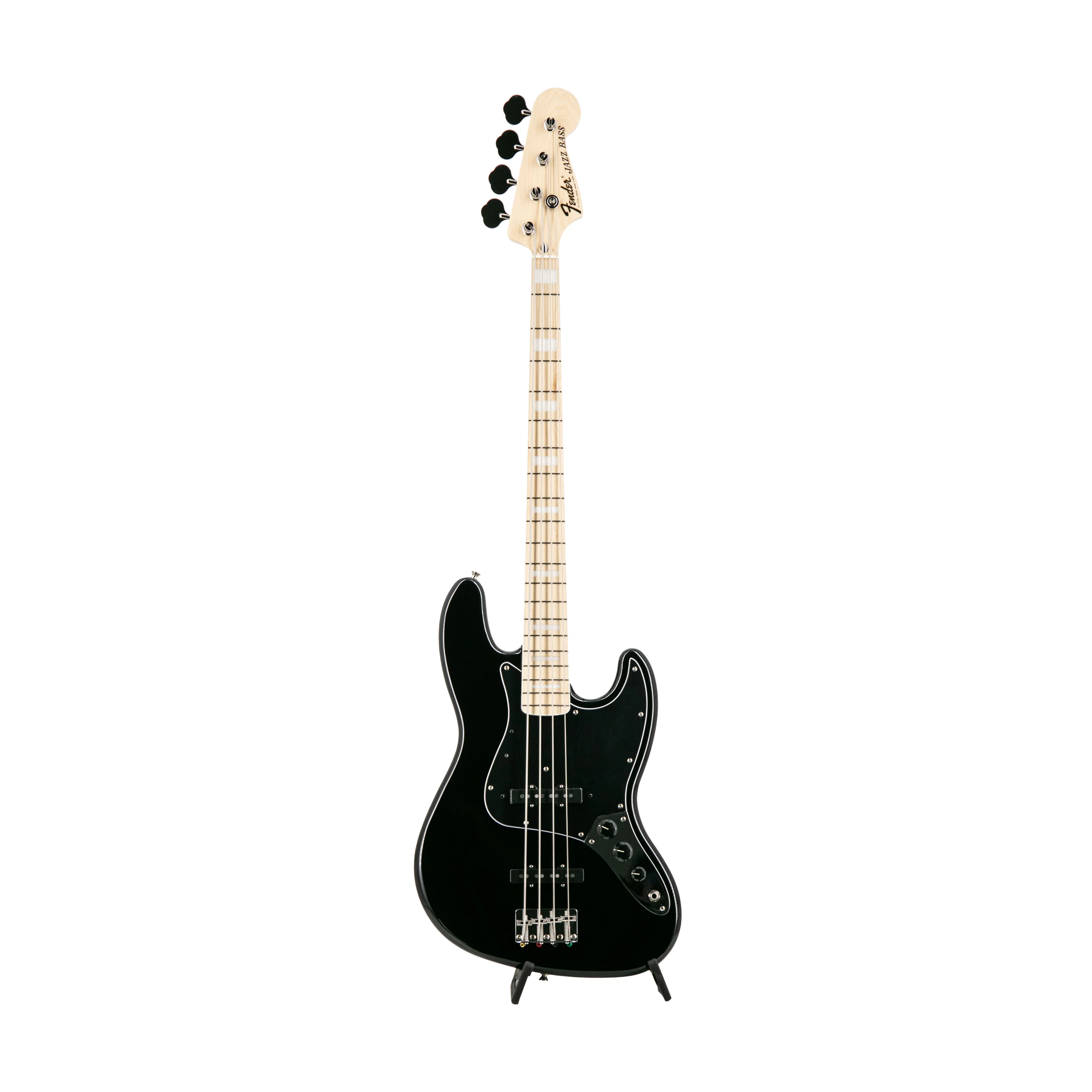 Fender FSR Collection Traditional 70s Jazz Bass Guitar, Maple FB, Black