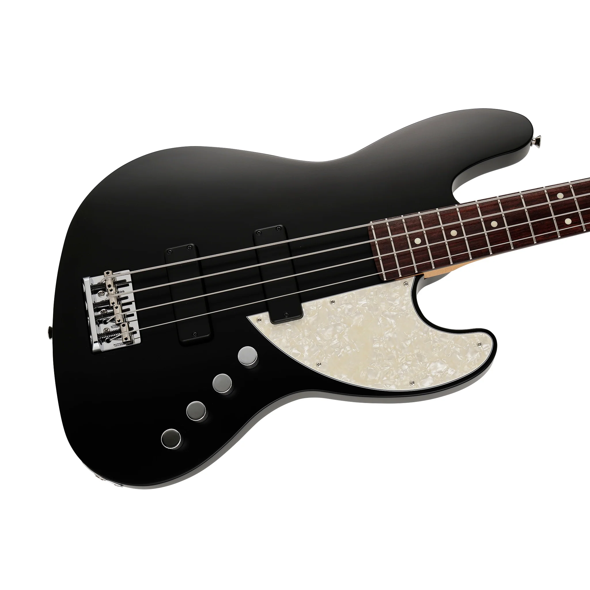 Fender Japan Elemental Jazz Bass HH Guitar, RW FB, Stone Black - Image 5