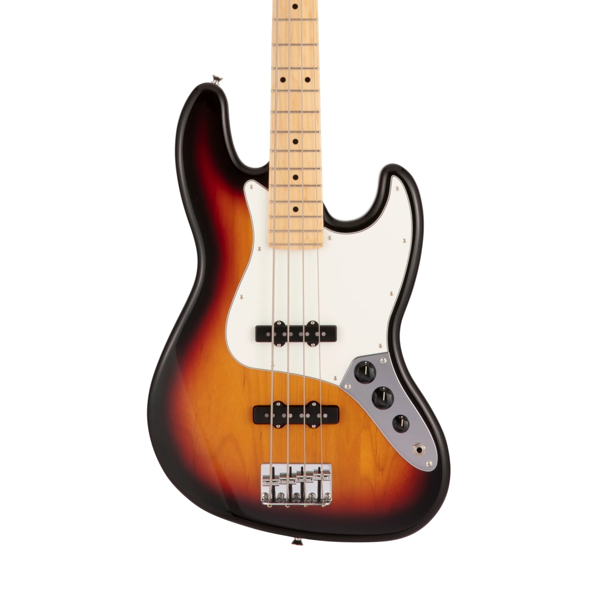 Fender Japan Hybrid II Jazz Bass Guitar, Maple FB, 3-Color Sunburst - Image 3