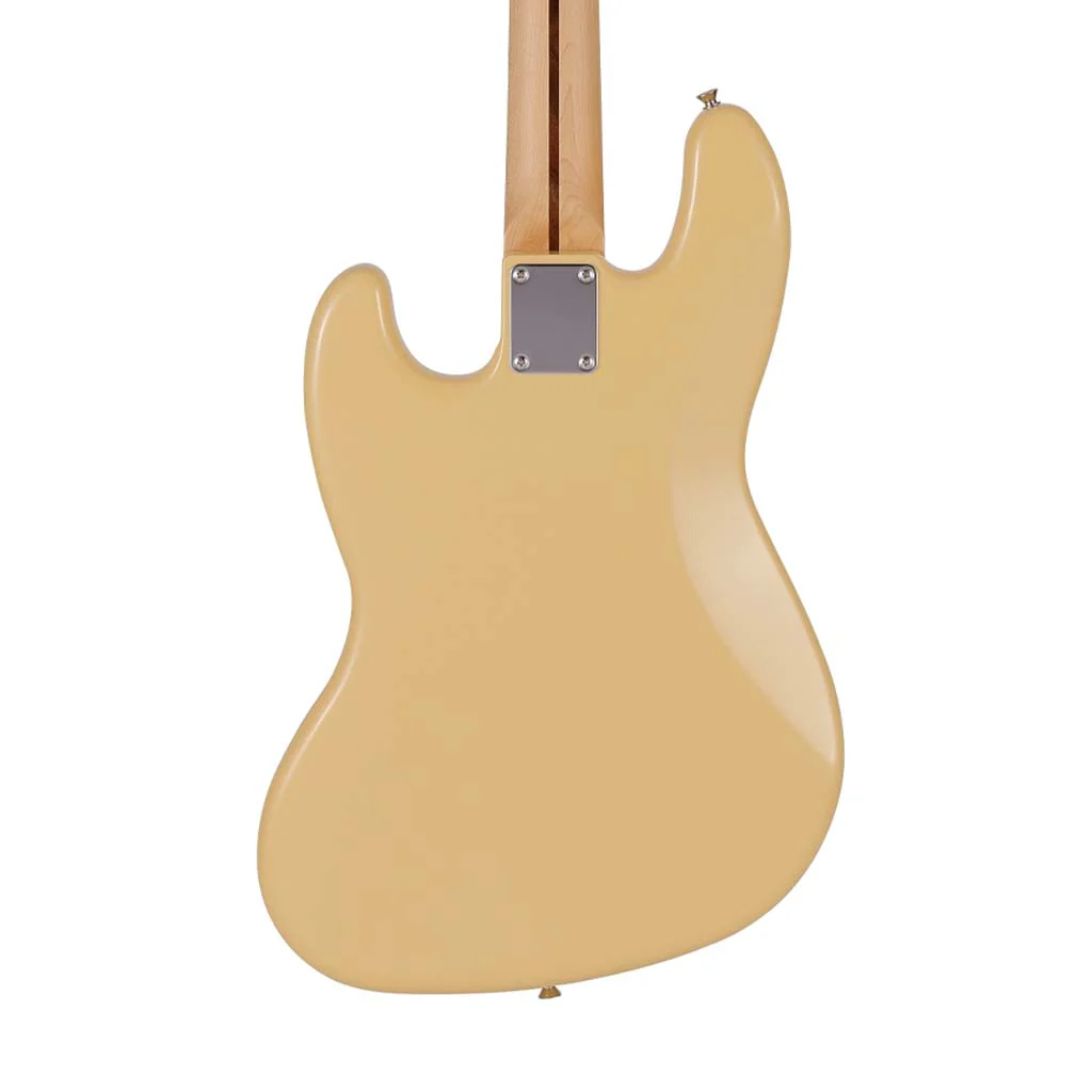 Fender Japan Hybrid II Jazz Bass Guitar, Maple FB, Vintage White - Image 4