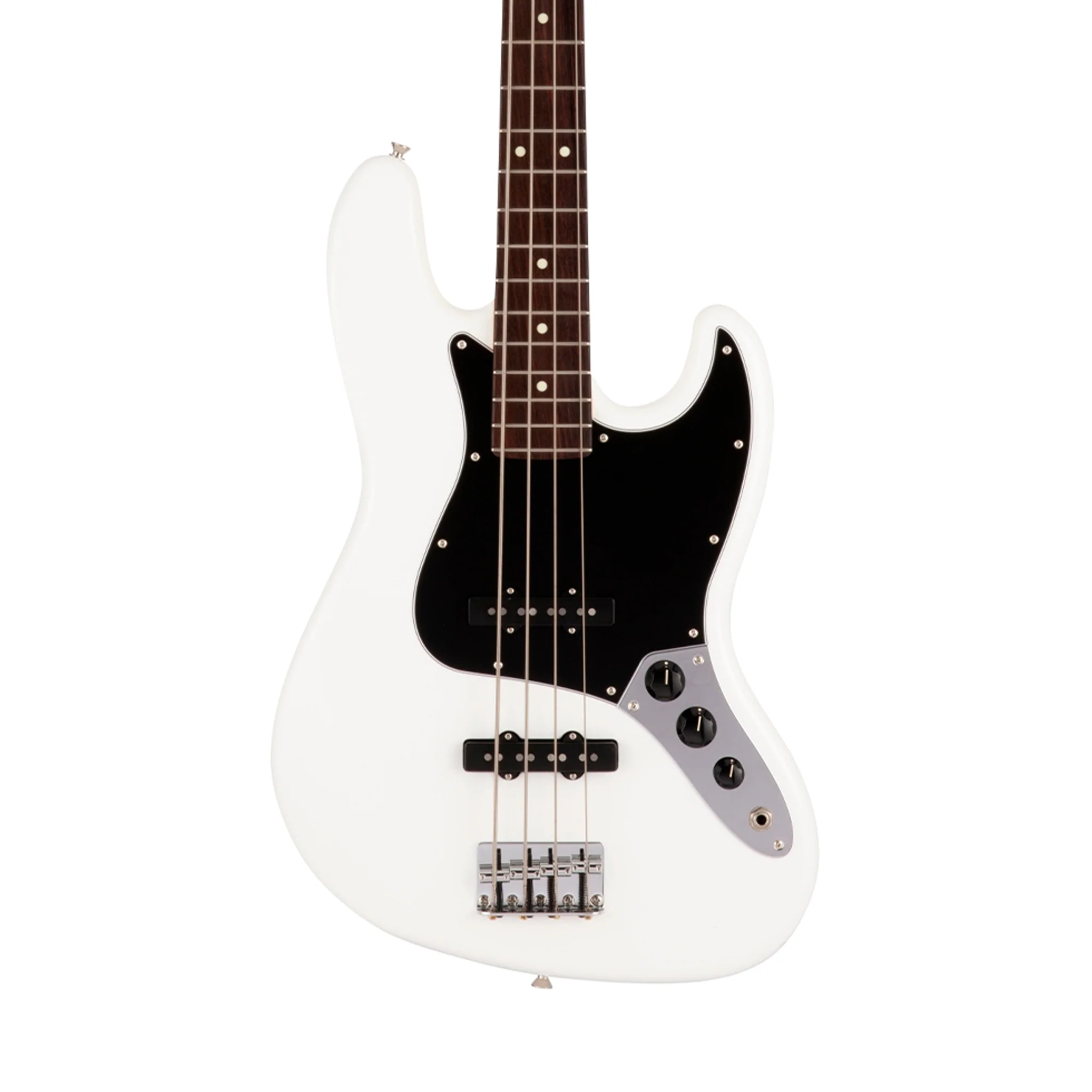 Fender Japan Hybrid II Jazz Bass Guitar, RW FB, Arctic White - Image 2