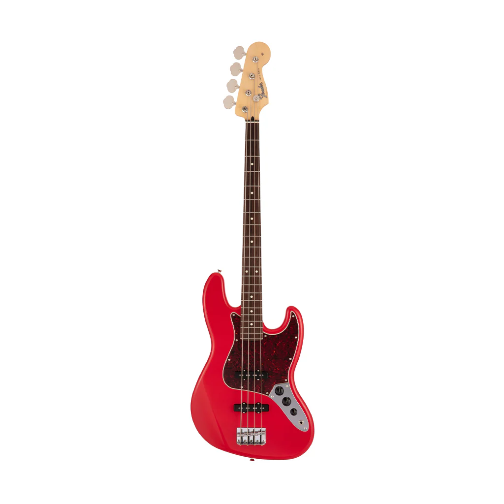 Fender Japan Hybrid II Jazz Bass Guitar, RW FB, Modena Red